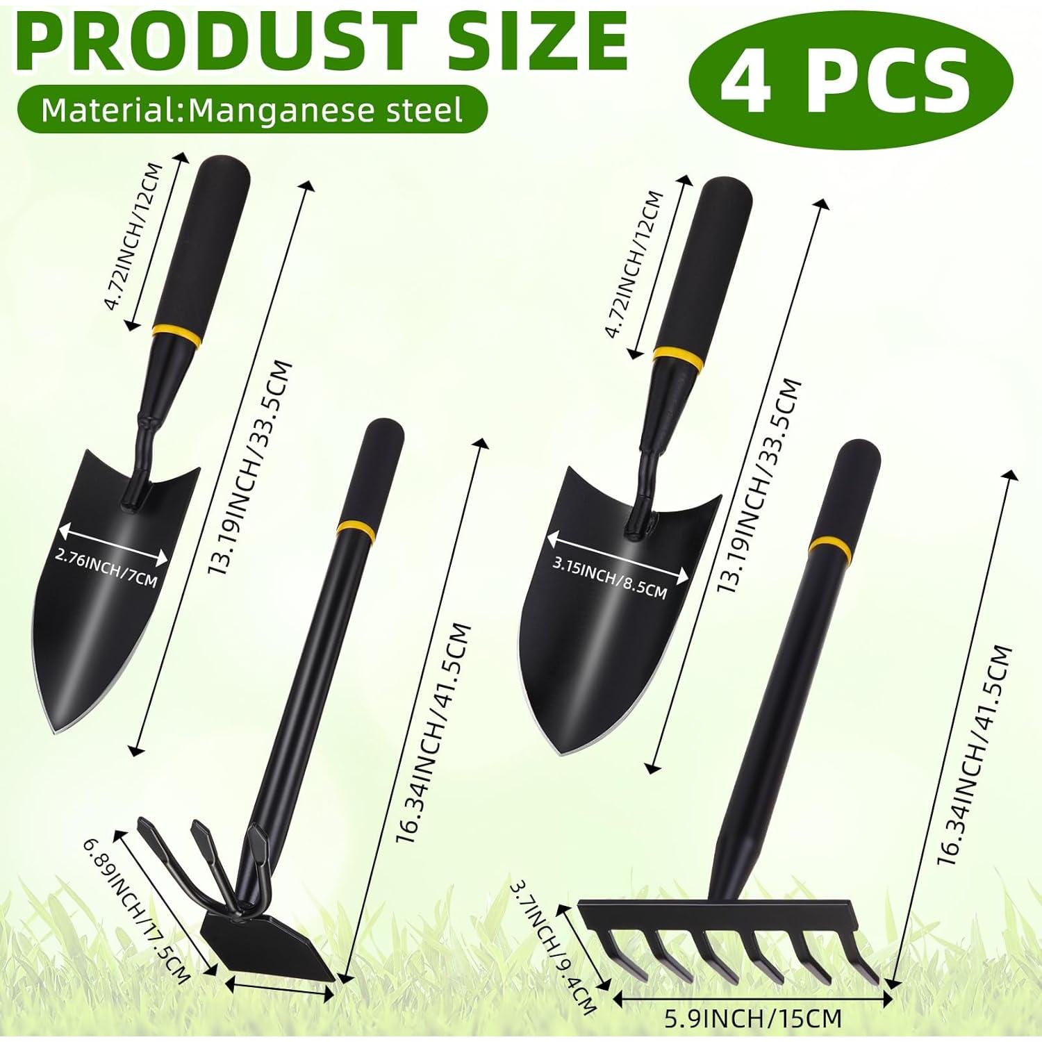 Juego de Herramientas de Jardín 4 Piezas Leriton Acero Inoxidable