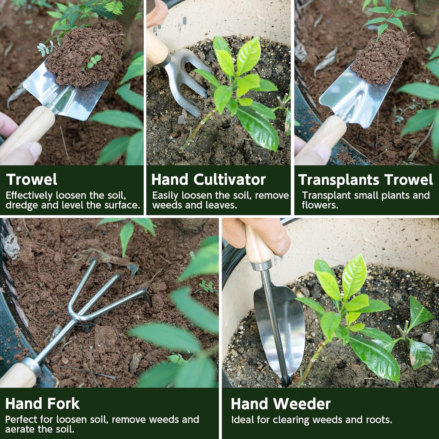 Juego de Herramientas de Jardinería Gardlover 10 Piezas Acero Inoxidable