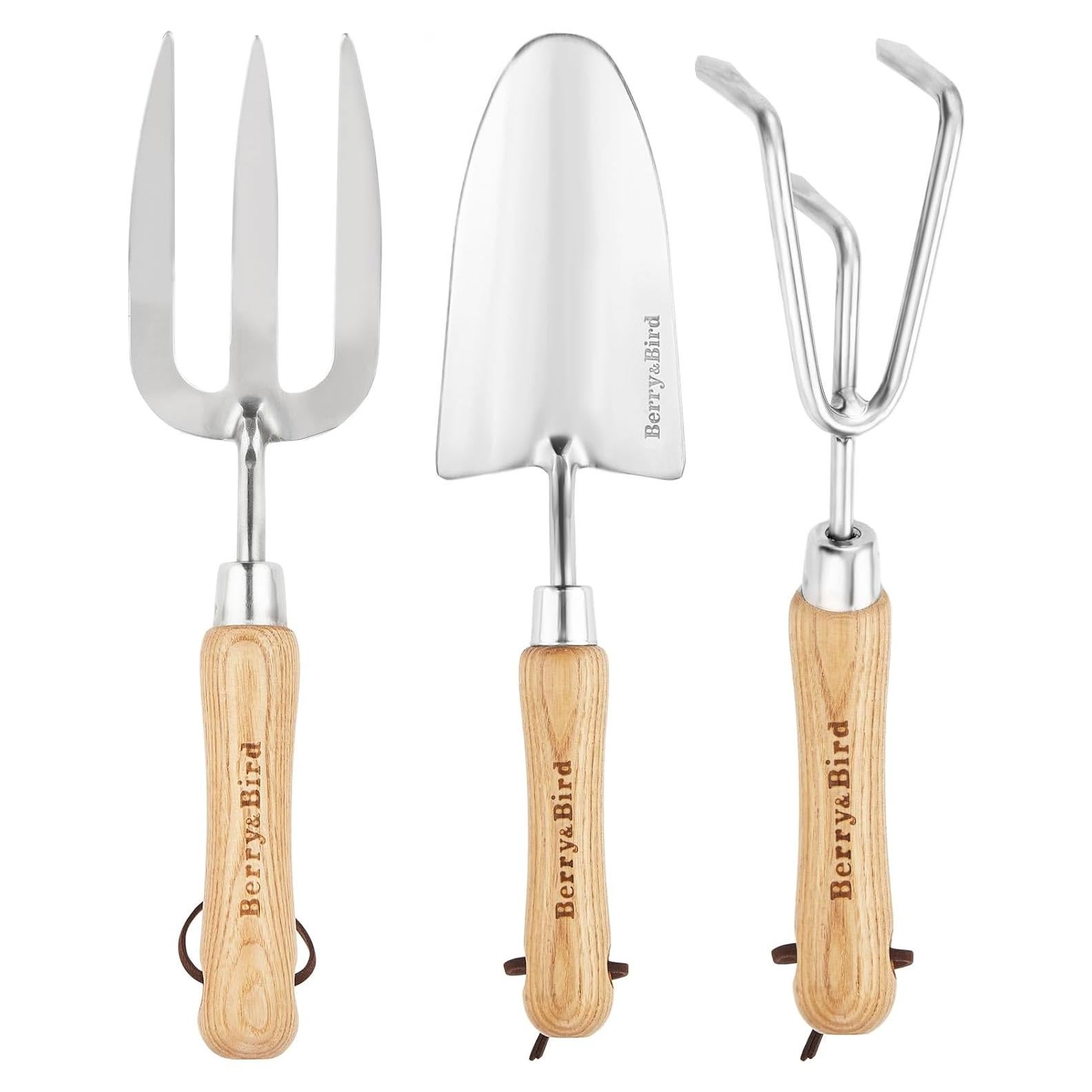 Conjunto de Herramientas de Jardín Berry&Bird 3 Piezas Acero Inoxidable