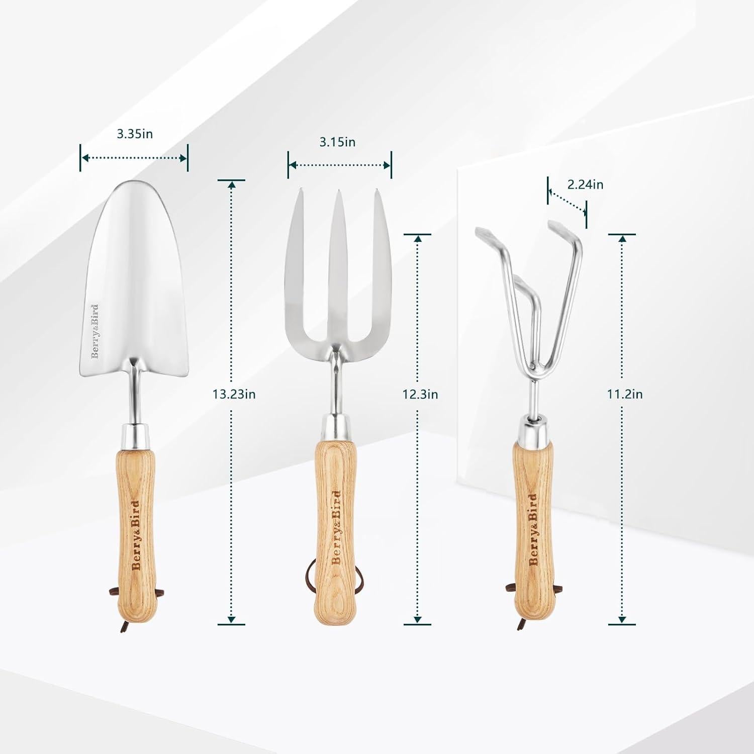 Conjunto de Herramientas de Jardín Berry&Bird 3 Piezas Acero Inoxidable