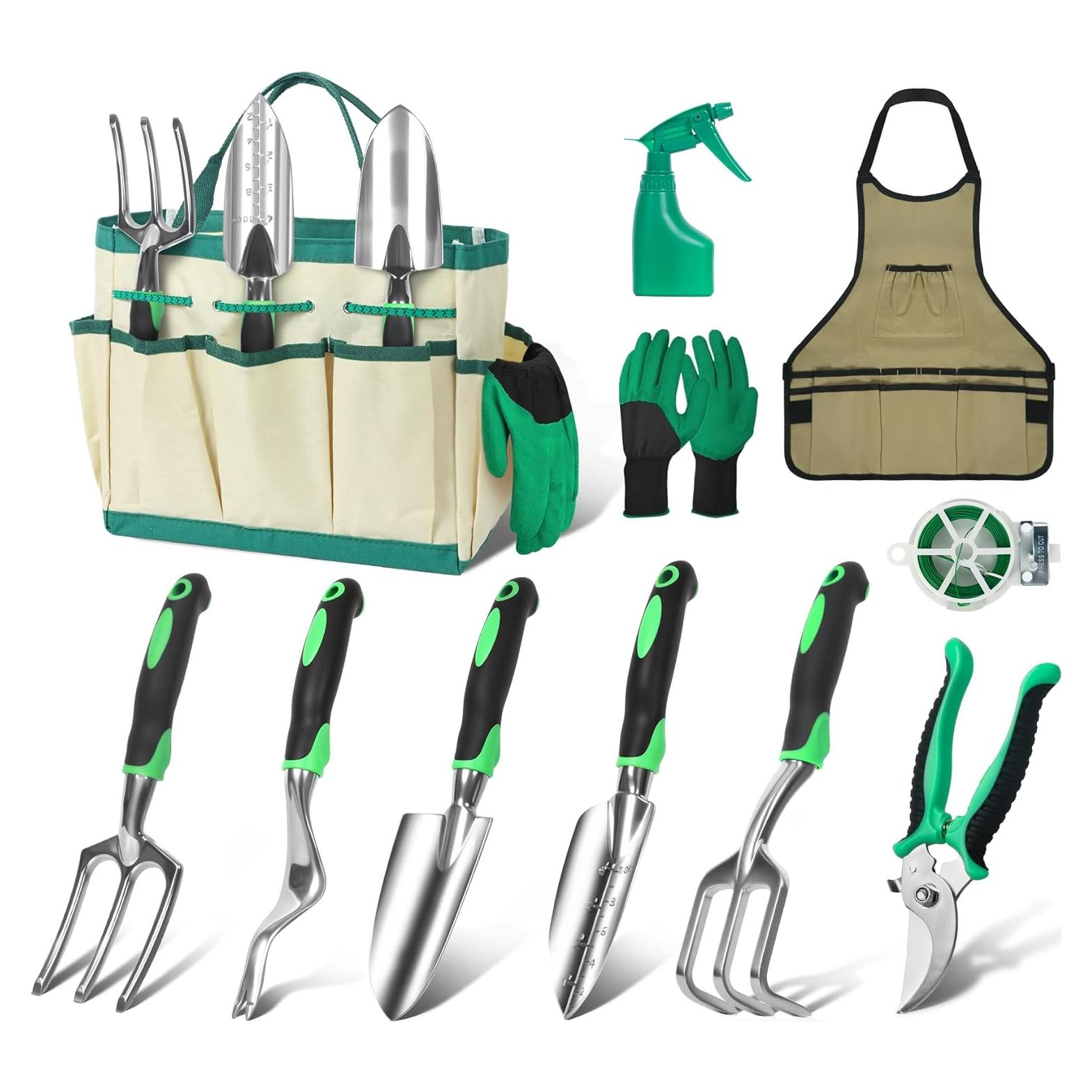 Juego de Herramientas de Jardinería OUTTPLY 11 Piezas con Bolsa