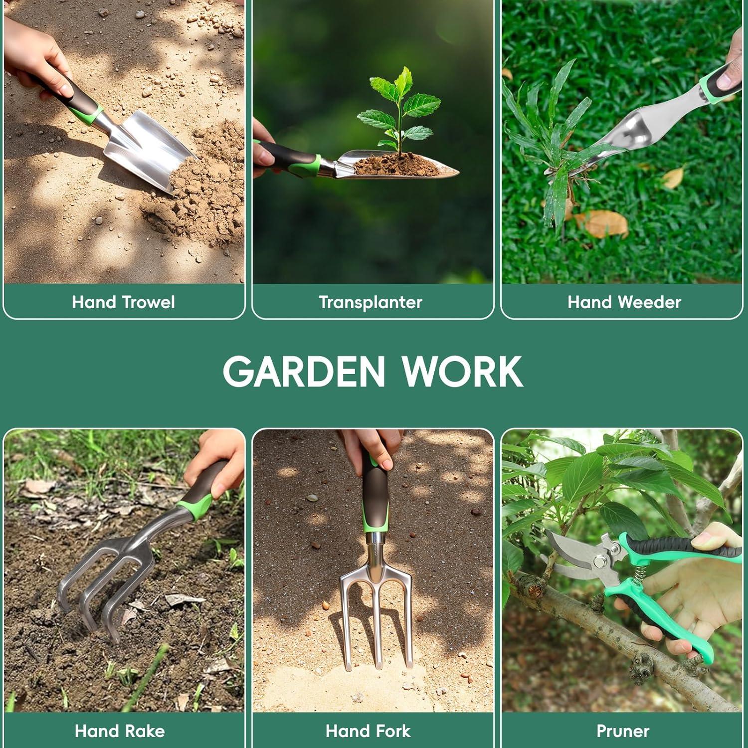 Juego de Herramientas de Jardinería OUTTPLY 11 Piezas con Bolsa