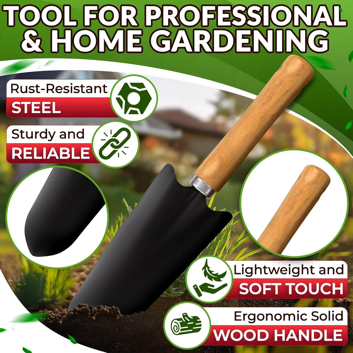 Juego de Herramientas de Jardinería DIMROM 9 Pcs Acero Oxidación