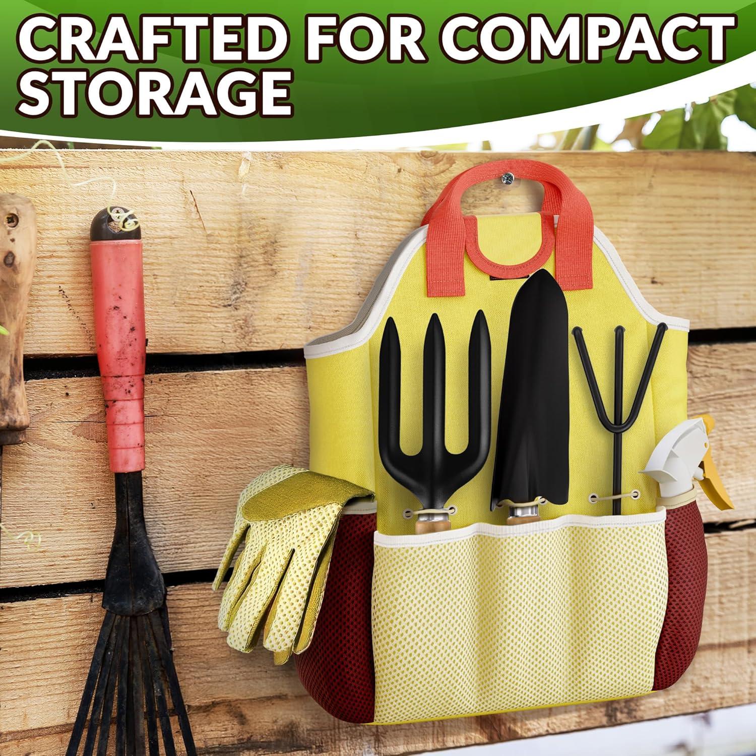 Juego de Herramientas de Jardinería DIMROM 9 Pcs Acero Oxidación