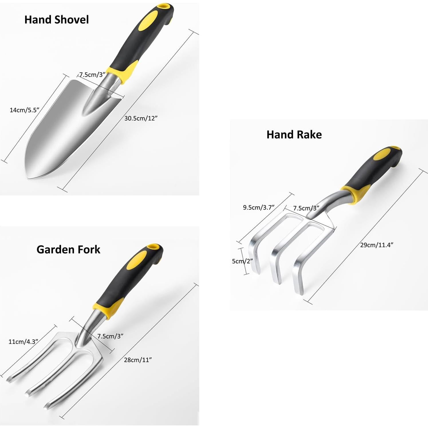 Juego de Herramientas de Jardín LIYOU 6 Piezas Aluminio Ergonómico