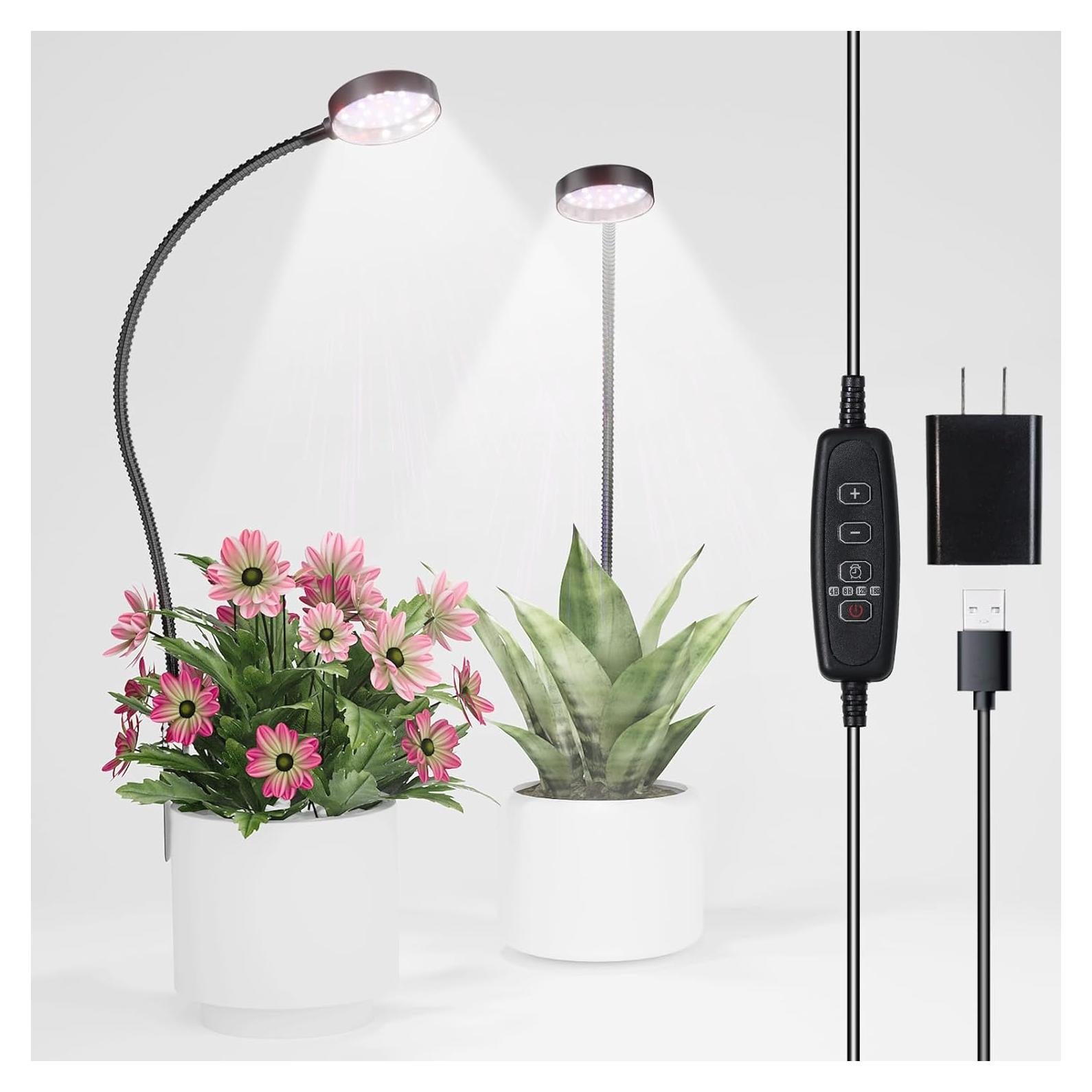 Luz de Crecimiento LED GYTF para Plantas con Clip 6000K 2 Piezas