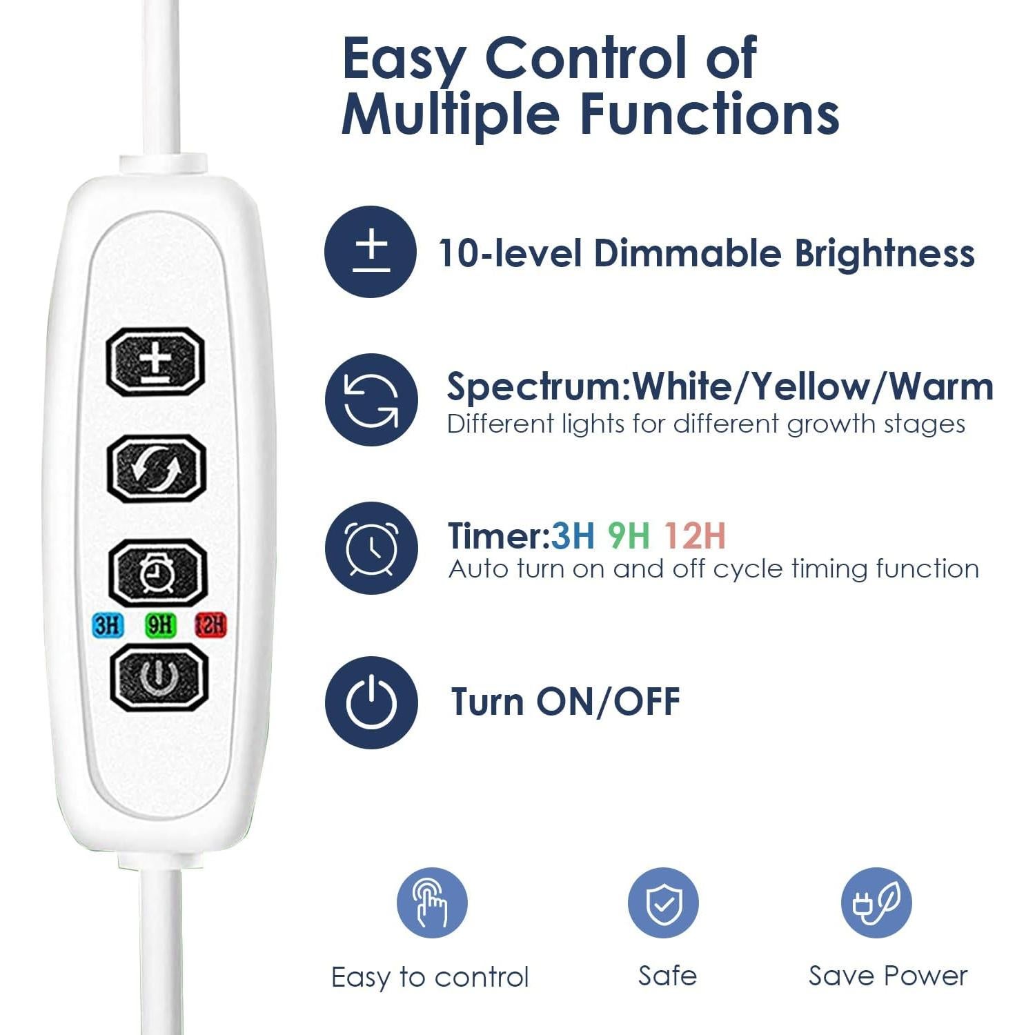 Luz de Crecimiento de Plantas IMVSINCERE 72 LEDs Espectro Completo