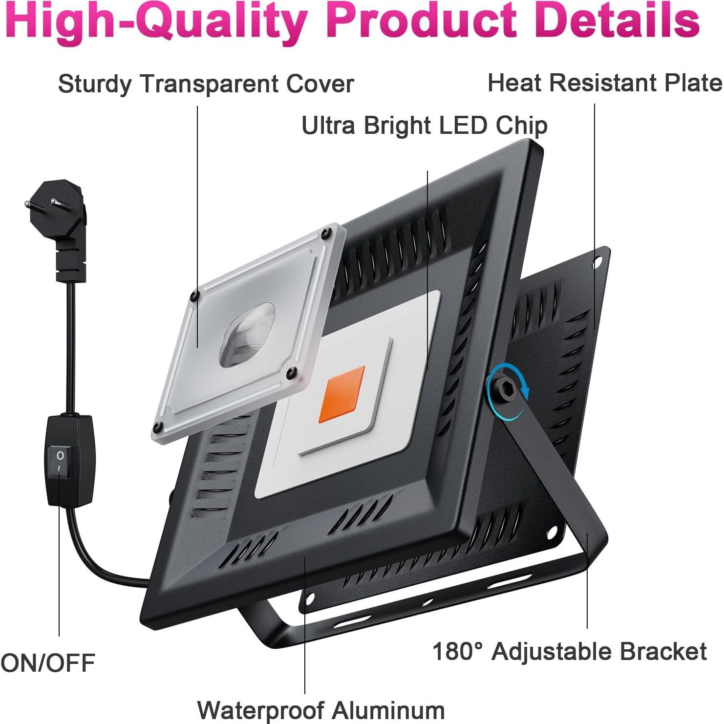 Luz de Cultivo LED Vcycal 150W Espectro Completo Impermeable