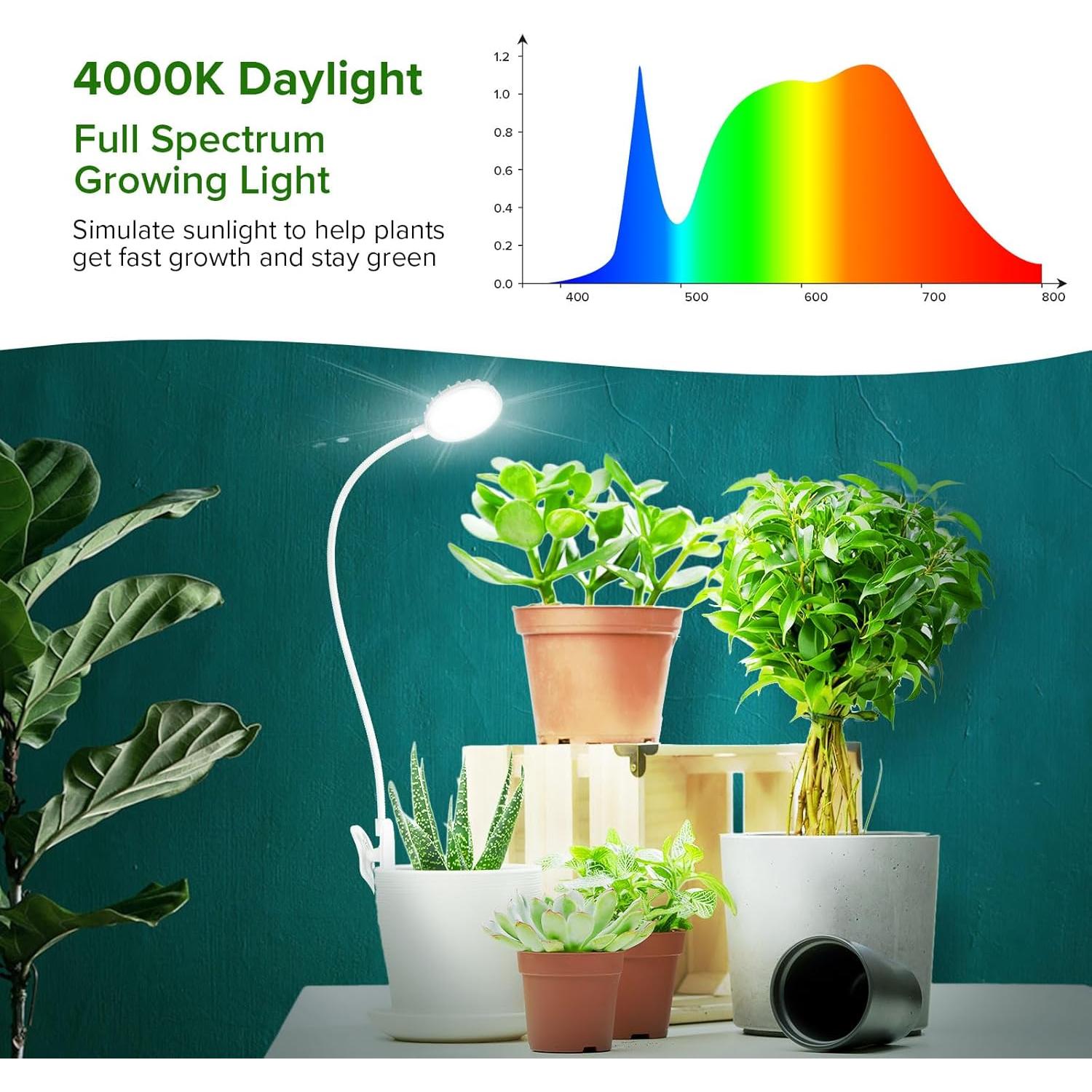 Luz de Crecimiento LED SGLEDs 10W Espectro Completo Paquete de 2