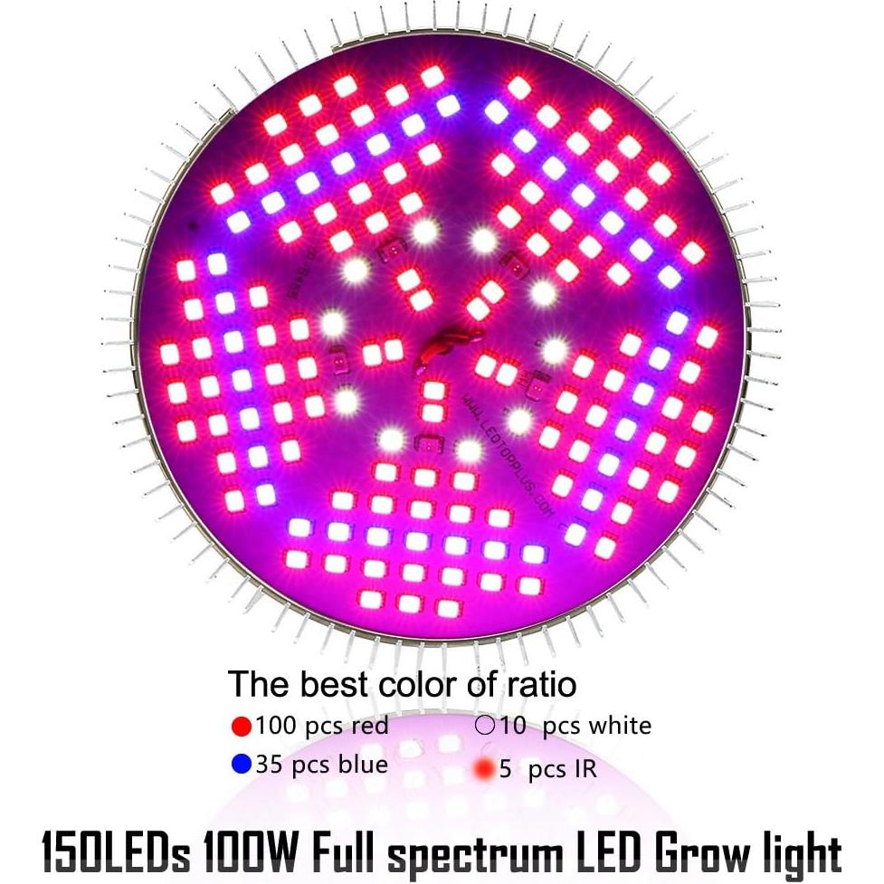 Paquete de 2 Bombillas LED de Crecimiento 100W HighydroLED E26
