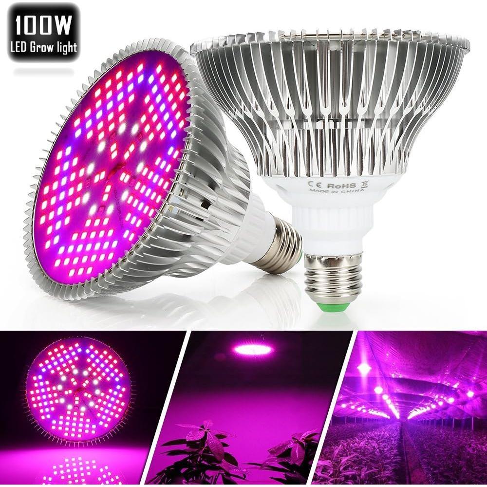 Paquete de 2 Bombillas LED de Crecimiento 100W HighydroLED E26