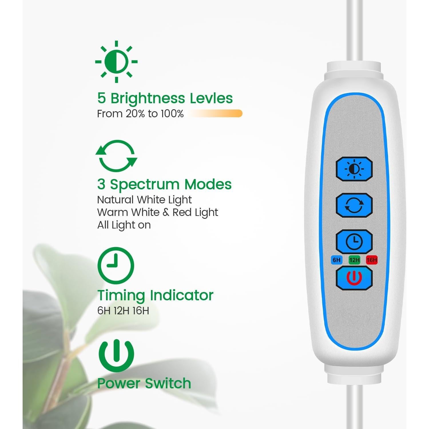 Luz de Crecimiento LED Garpsen 2Pack 80 LEDs 165 cm