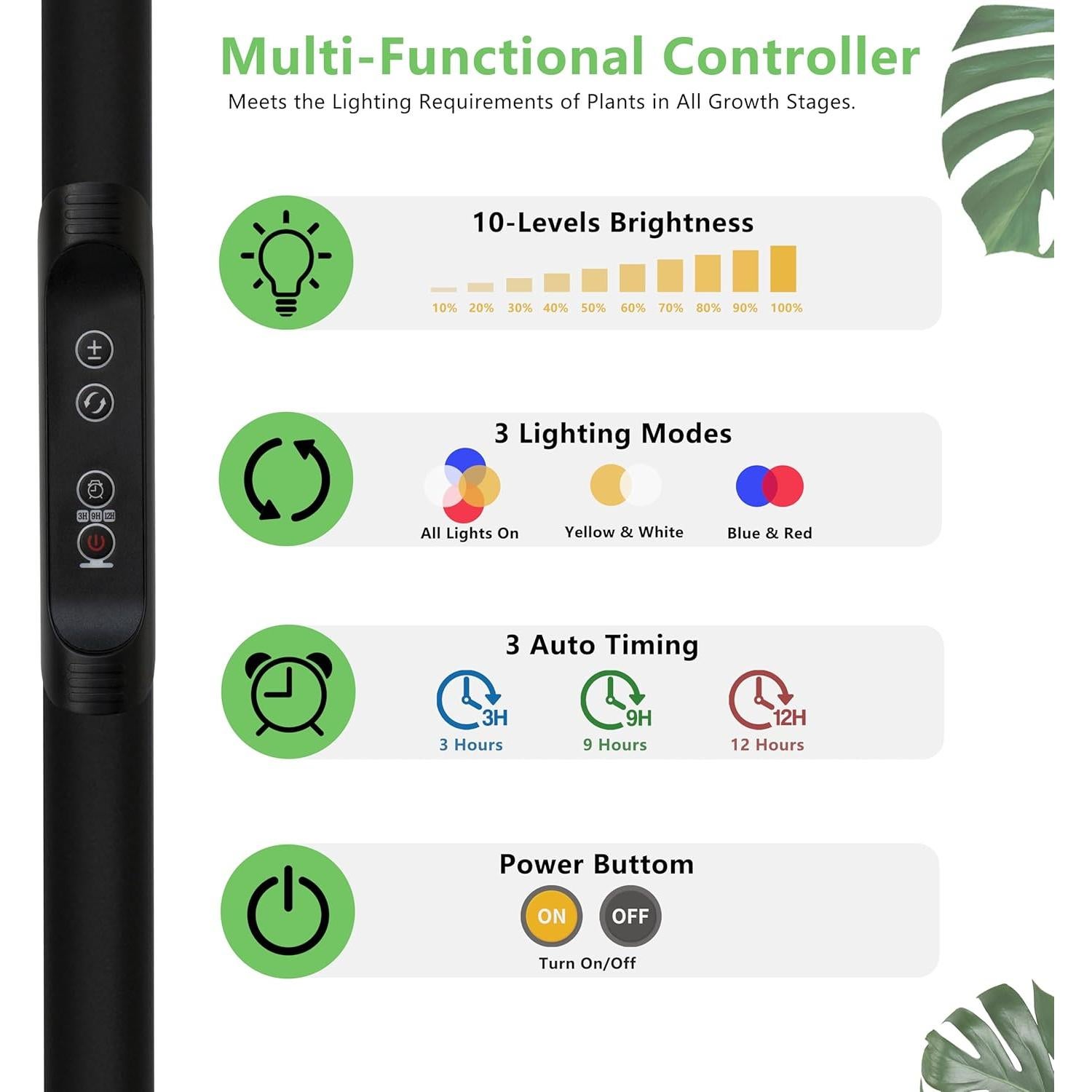 Lámpara de Crecimiento de Piso Geciliaoran 20W LED Espectro Completo