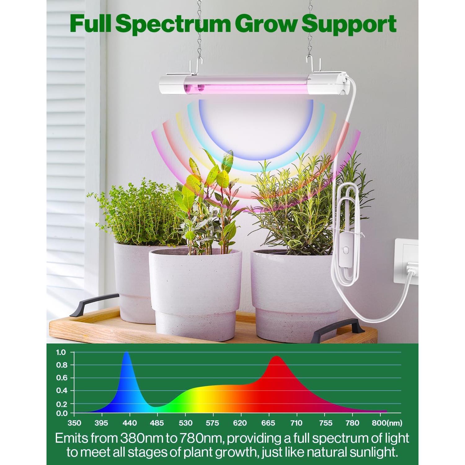 Luz de Cultivo LED Sunco 30cm Espectro Completo 10W Paquete de 2