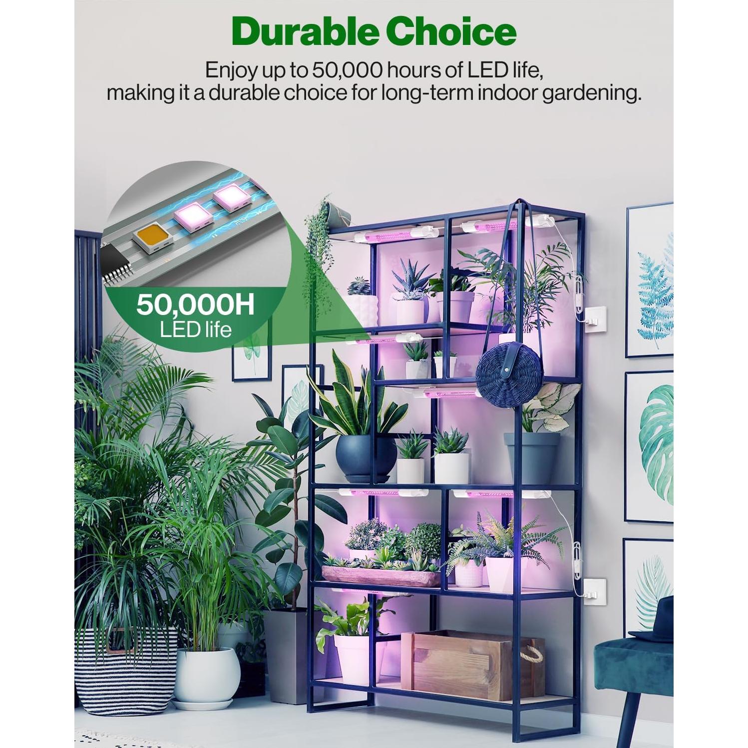 Luz de Cultivo LED Sunco 30cm Espectro Completo 10W Paquete de 2