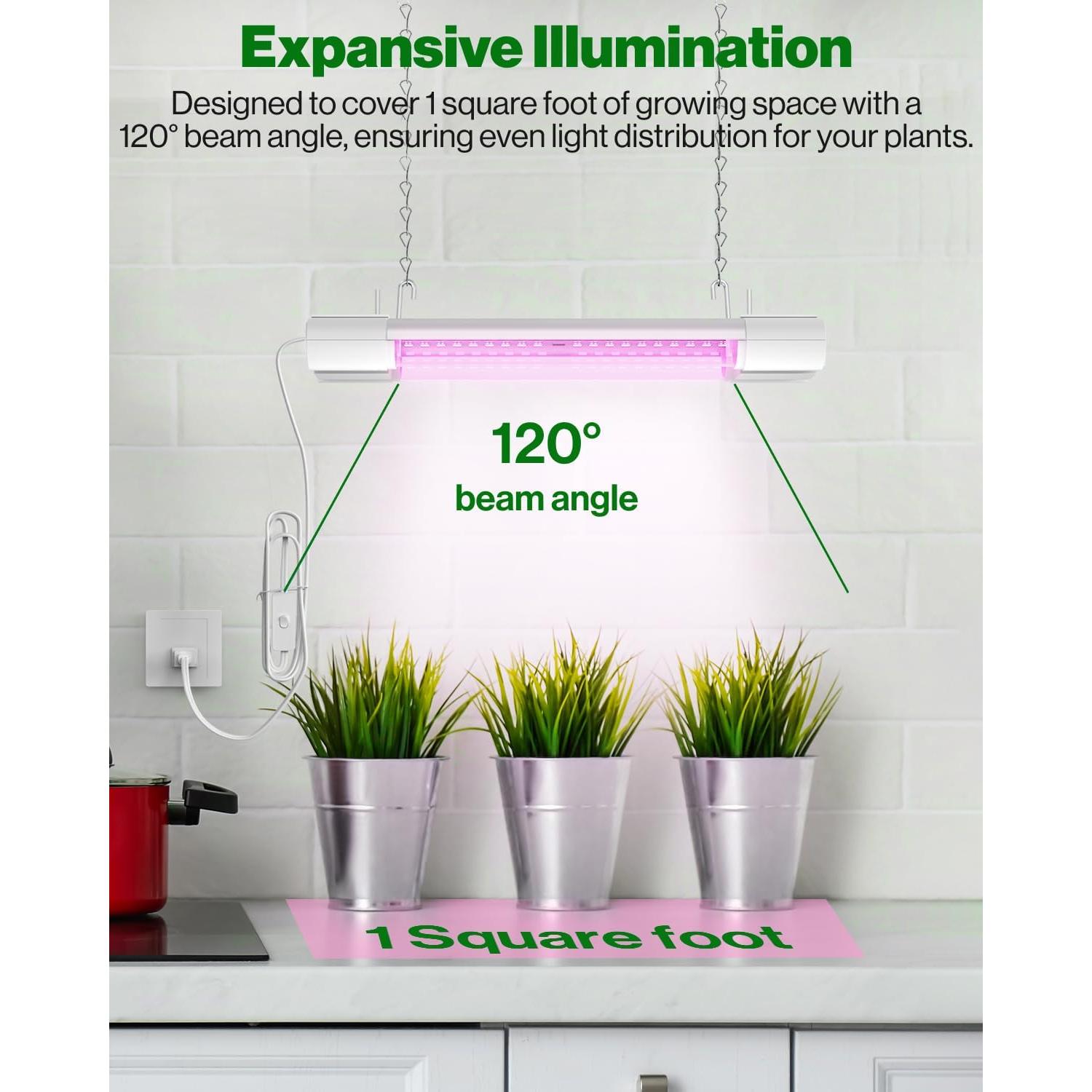 Luz de Cultivo LED Sunco 30cm Espectro Completo 10W Paquete de 2