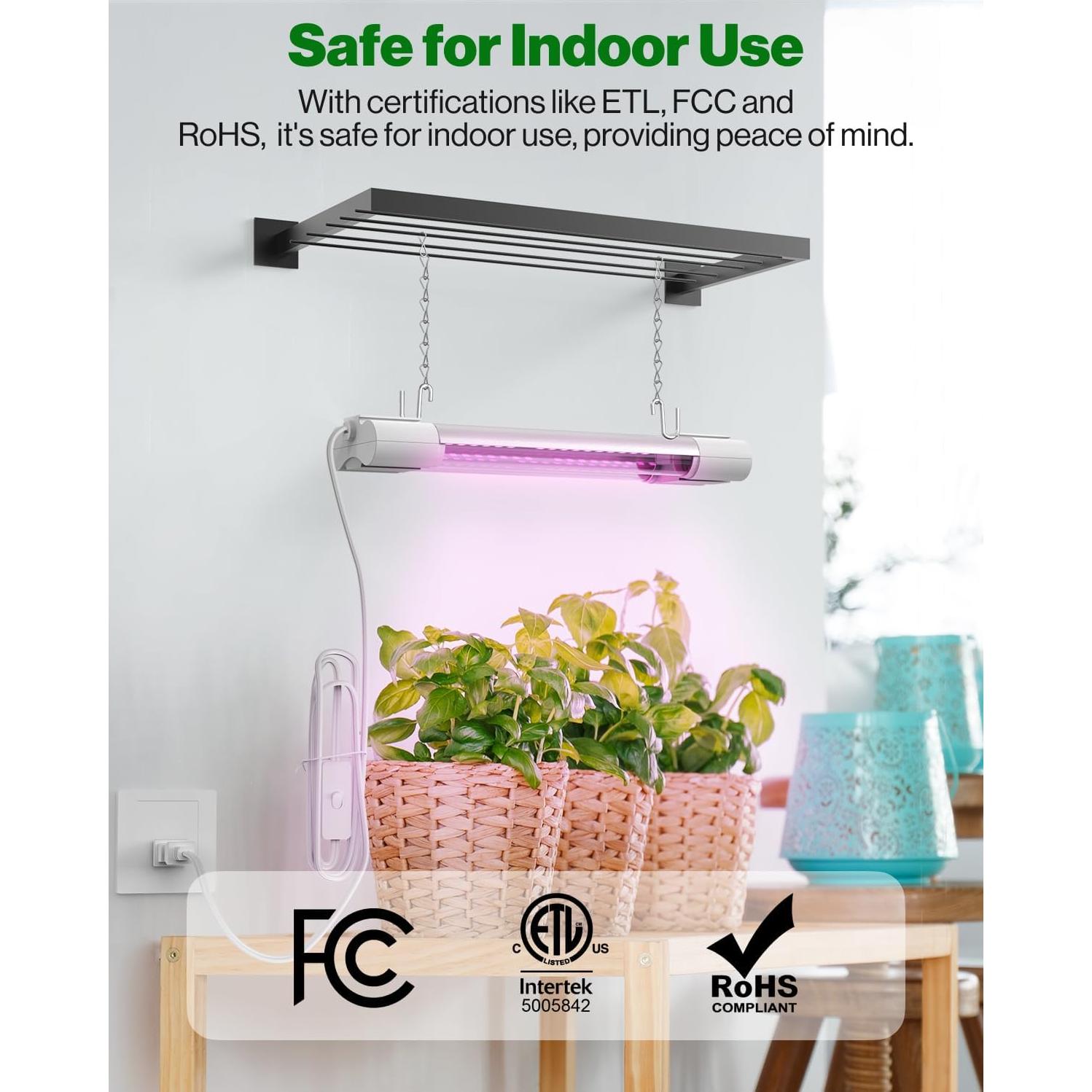 Luz de Cultivo LED Sunco 30cm Espectro Completo 10W Paquete de 2