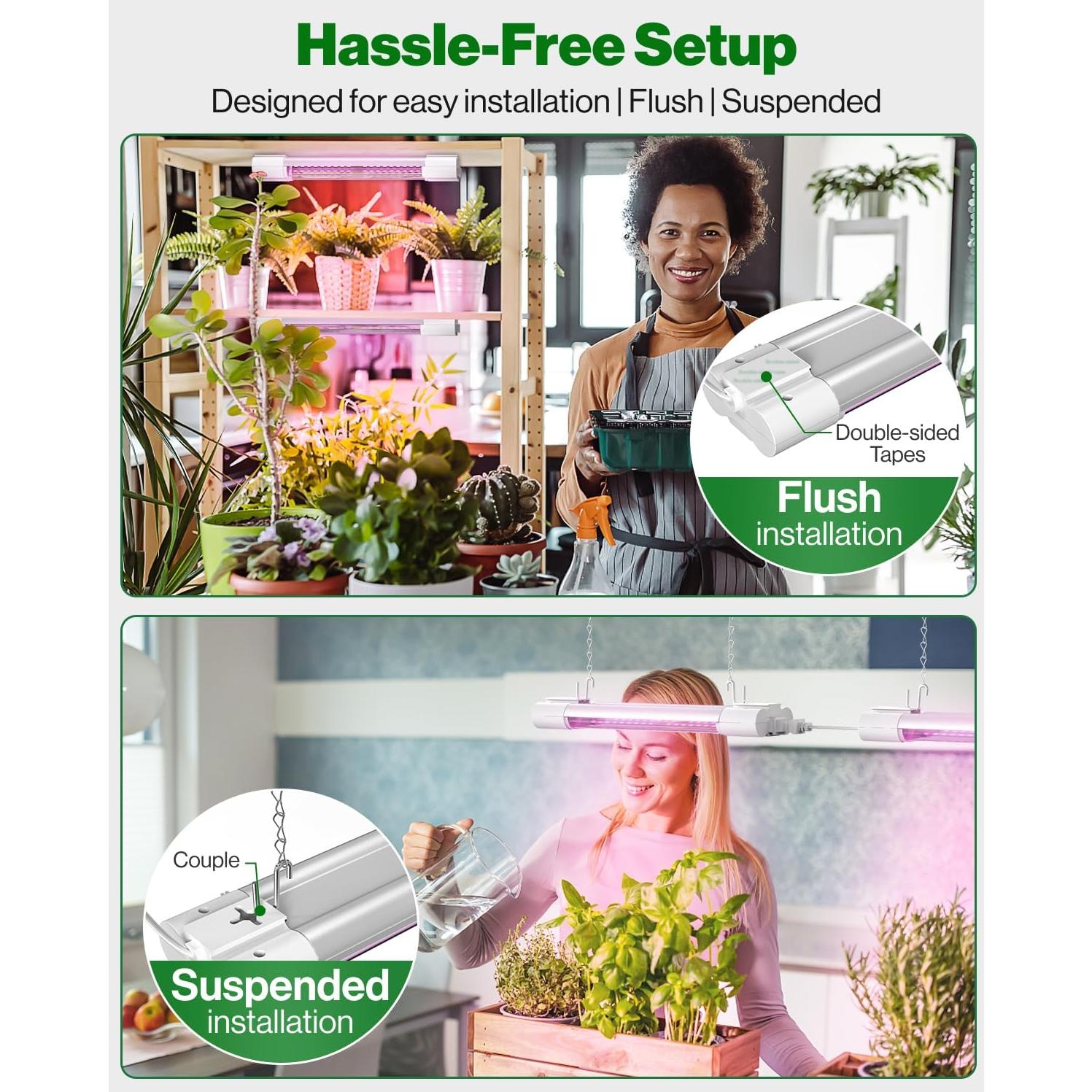 Luz de Cultivo LED Sunco 30cm Espectro Completo 10W Paquete de 2