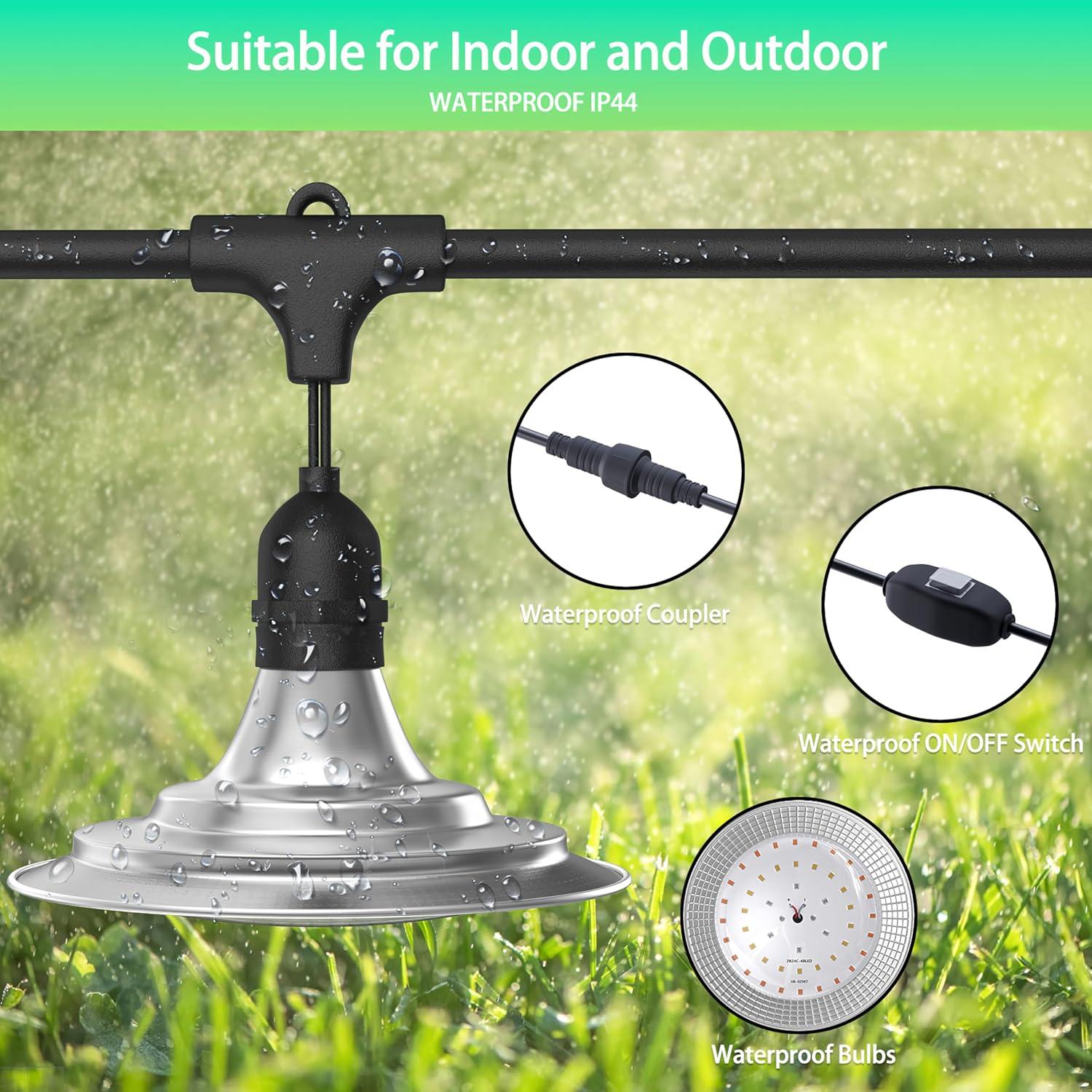 Luces de Cultivo LED a Prueba de Agua Danshinro 6 Luces 6.5m