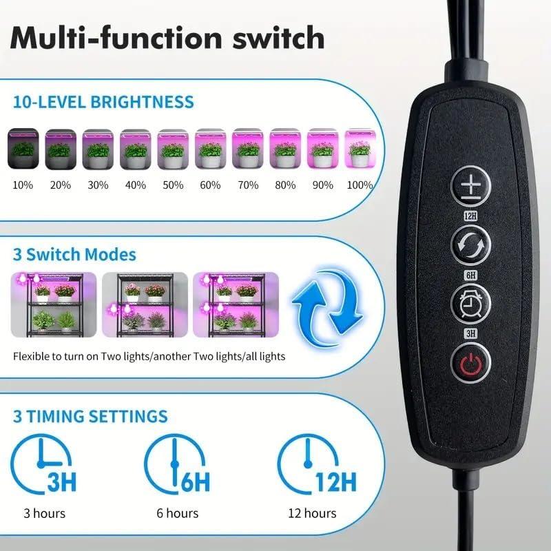 Luz de Cultivo LED VPCRT6 43W Espectro Completo 616 LEDs