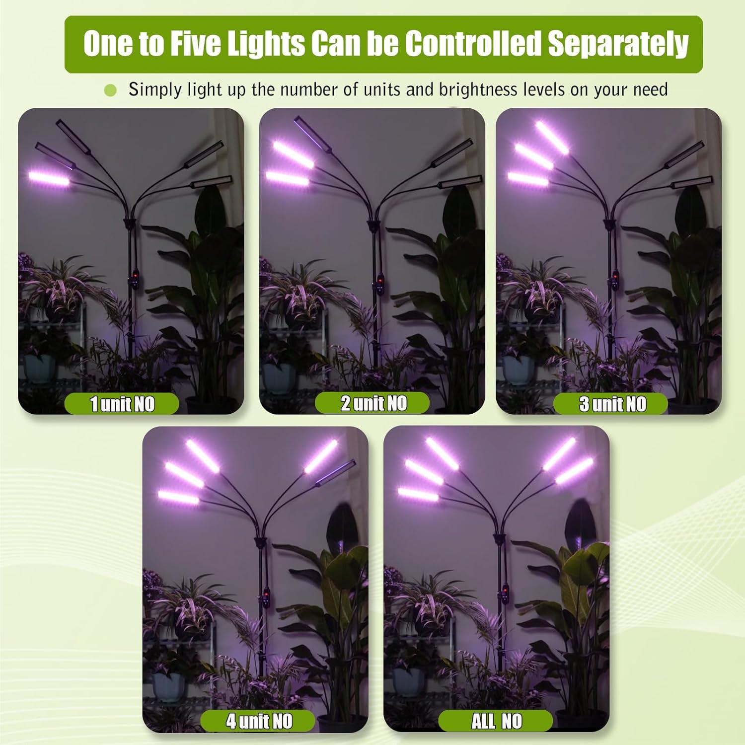 Luz de Crecimiento LED Aukphie XT01 5 Brazos Espectro Completo