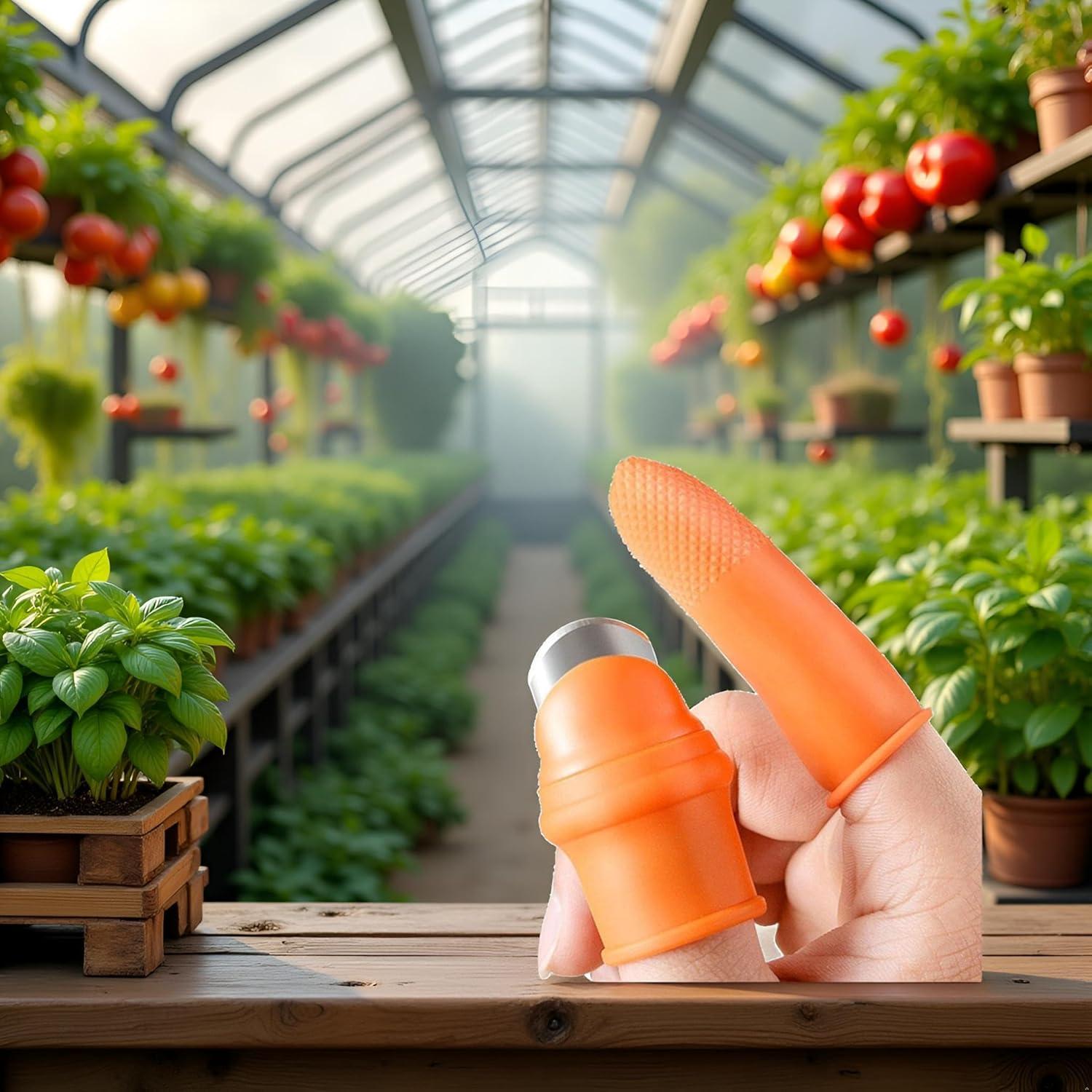 Fruit and Vegetable Picking Potted Garden Silicone Thumb Cutter Set,Separator Finger Plant Fruits Picking Tool,Fruit and Vegetable Picking Potted Plants Trim Thumb for Strawberry Shears and Scissors