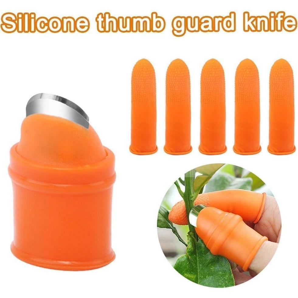 Fruit and Vegetable Picking Potted Garden Silicone Thumb Cutter Set,Separator Finger Plant Fruits Picking Tool,Fruit and Vegetable Picking Potted Plants Trim Thumb for Strawberry Shears and Scissors