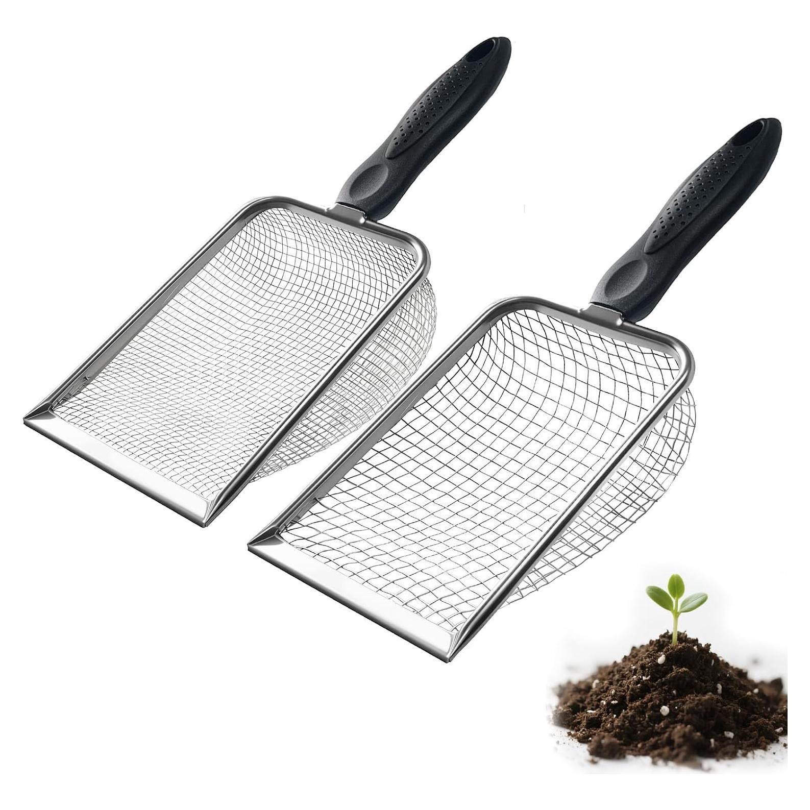 Set de Tamiz de Suelo de Jardinería 2-en-1 MCSDFN Acero Inoxidable