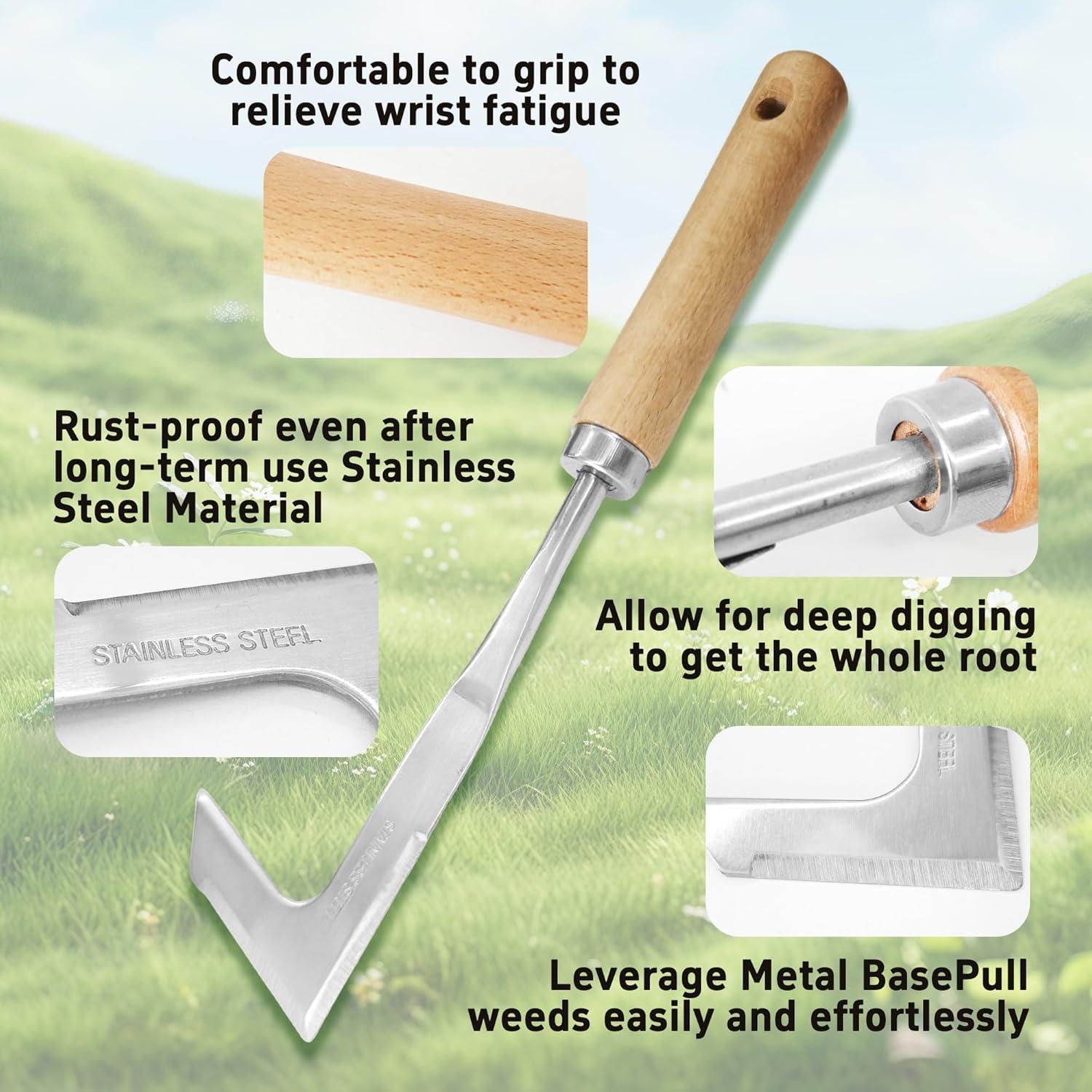 Juego de Herramientas de Jardín PDETVEO 2 Piezas Acero Inoxidable