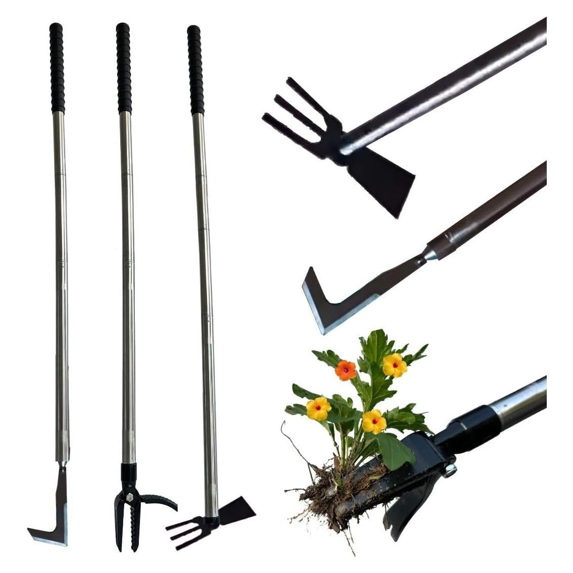 Herramienta desmalezadora 3 en 1 Zimchado - Mango largo ergonómico