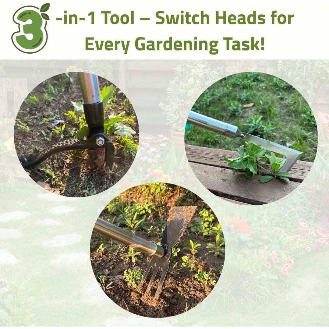 Herramienta desmalezadora 3 en 1 Zimchado - Mango largo ergonómico