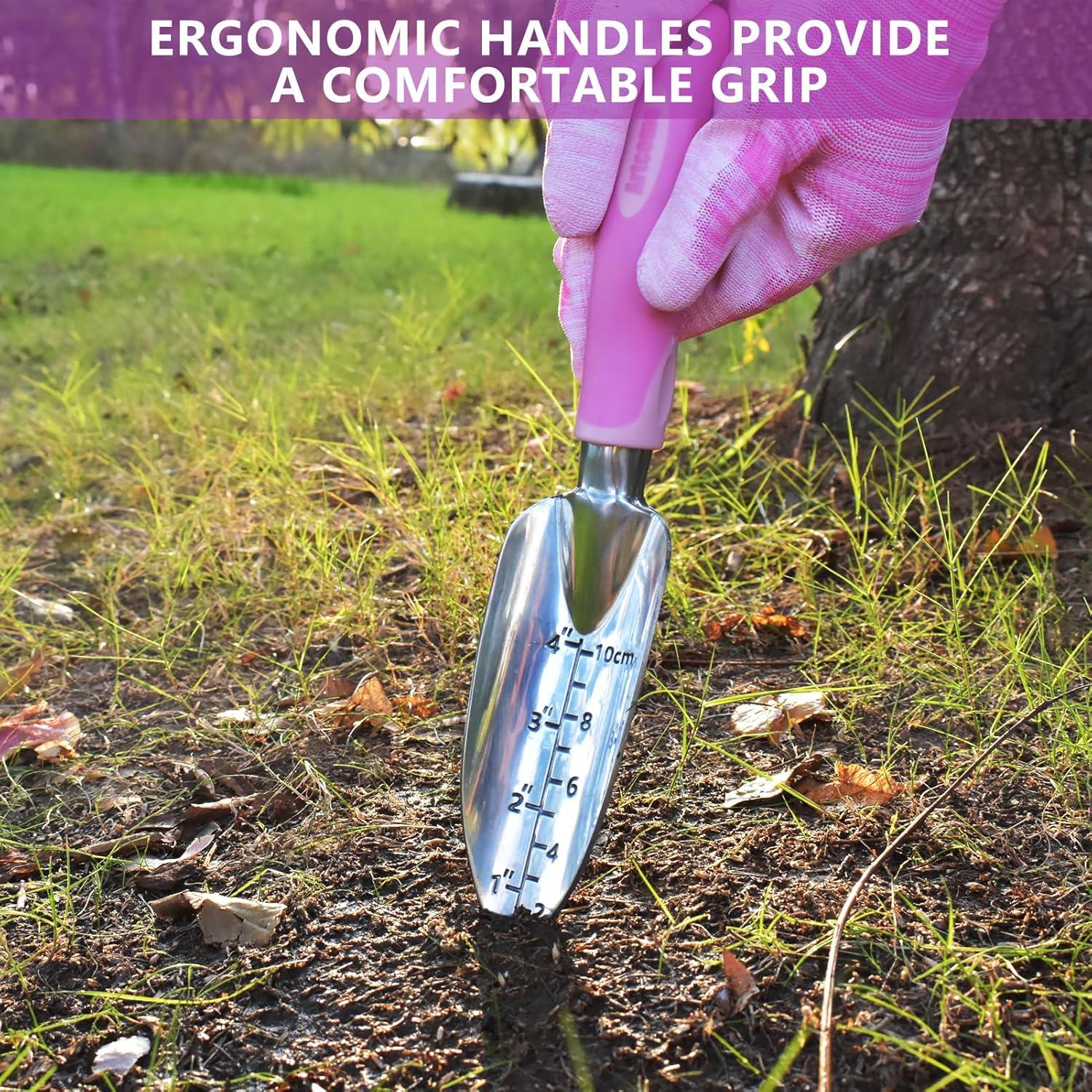 Juego de Herramientas de Jardín Artcome 9 Piezas Rosa Ergonómico