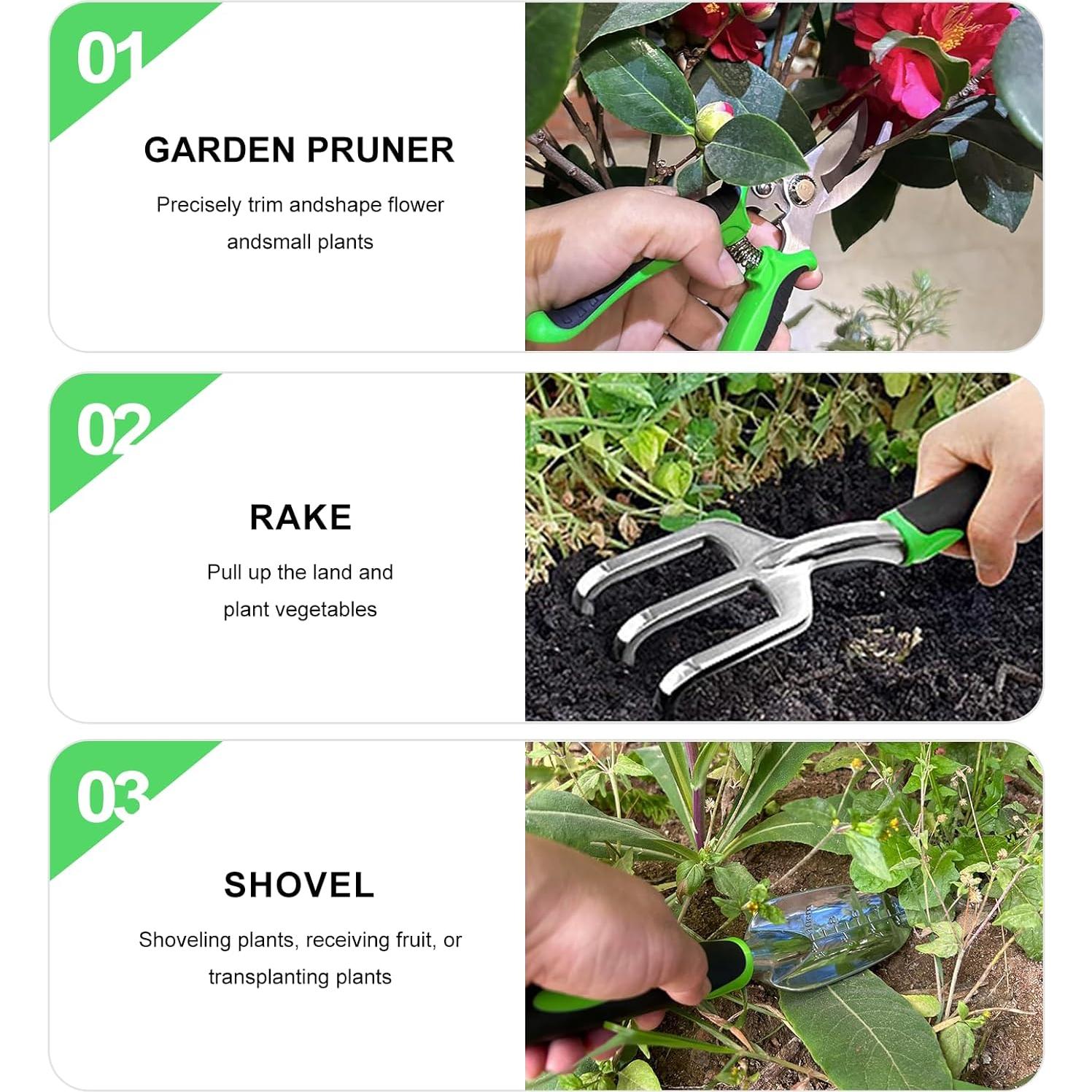 Set de Herramientas de Jardinería 8 Piezas VIESOGEZ - Acero Inoxidable