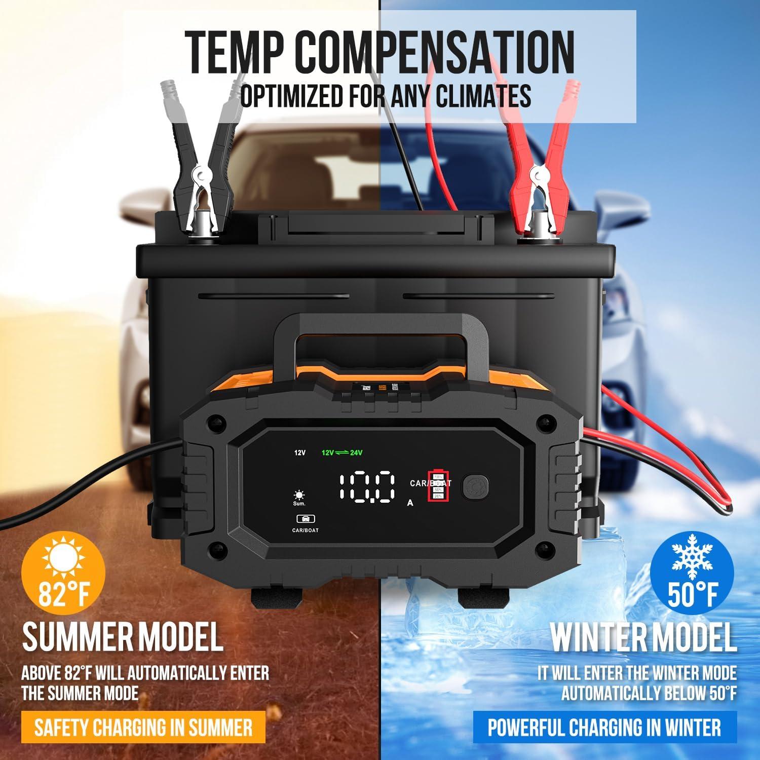 Cargador de Batería NEXPEAK NC202 10A 12V 24V 8 Etapas