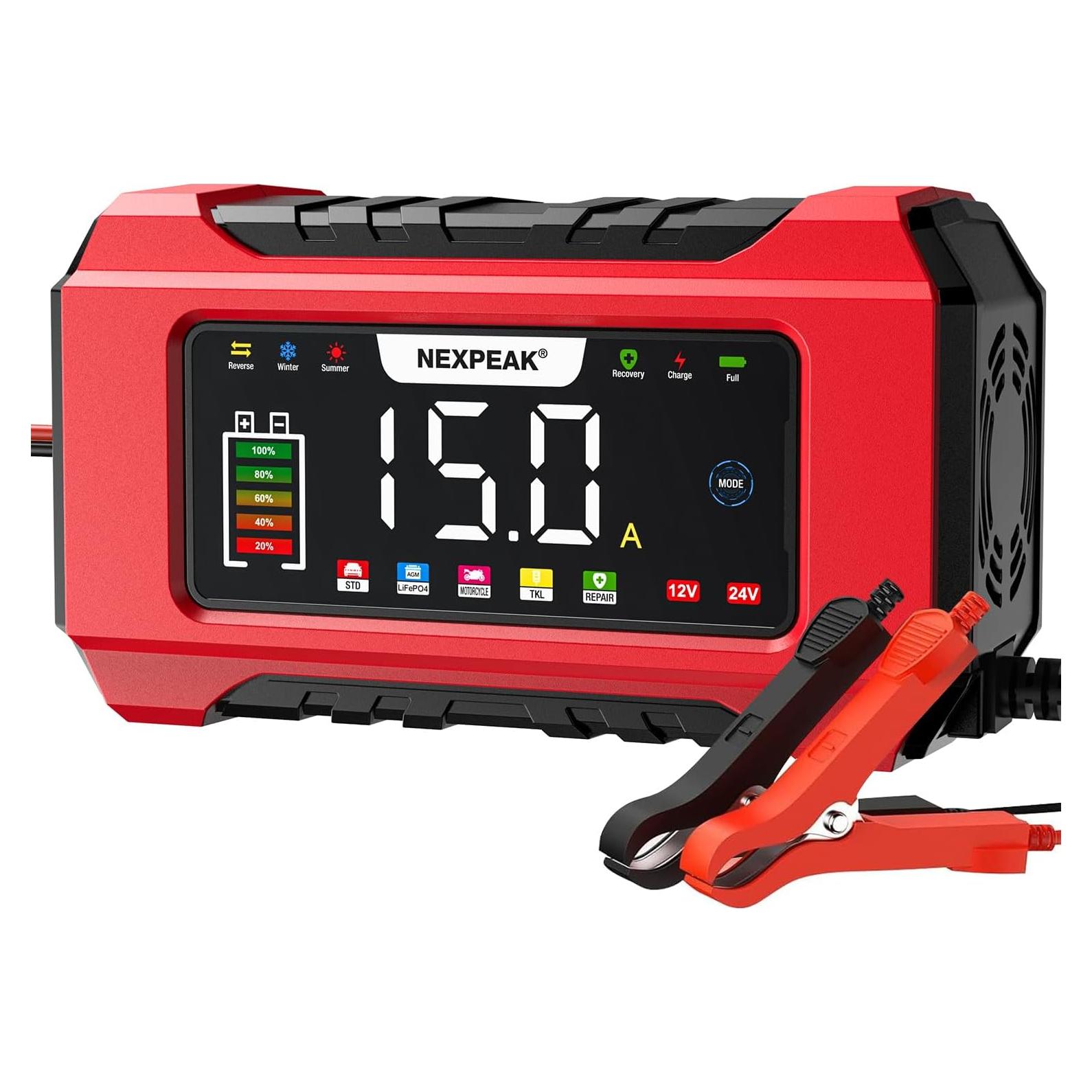 Cargador de Batería NEXPEAK NC215 15A 12V/24V LiFePO4