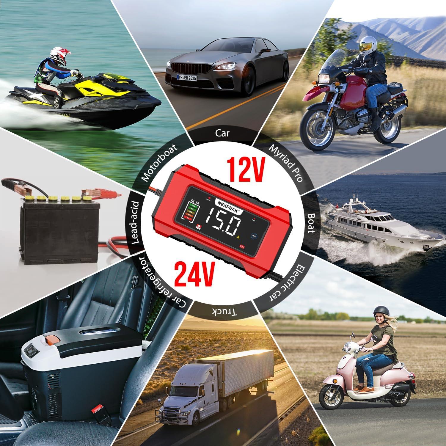 Cargador de Batería NEXPEAK NC215 15A 12V/24V LiFePO4