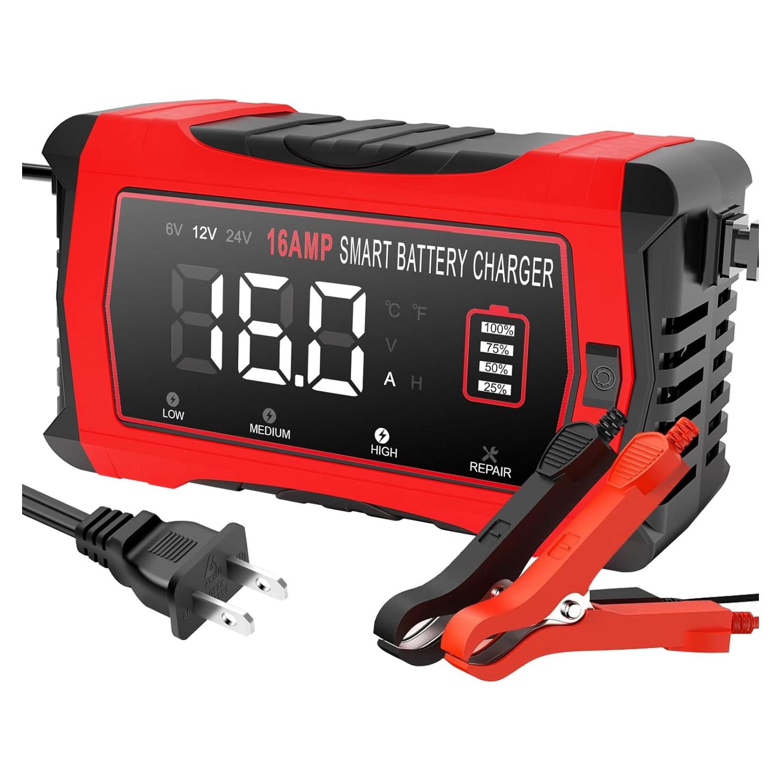 Cargador de Batería Inteligente YHCHKJ 16A 6V/12V/24V