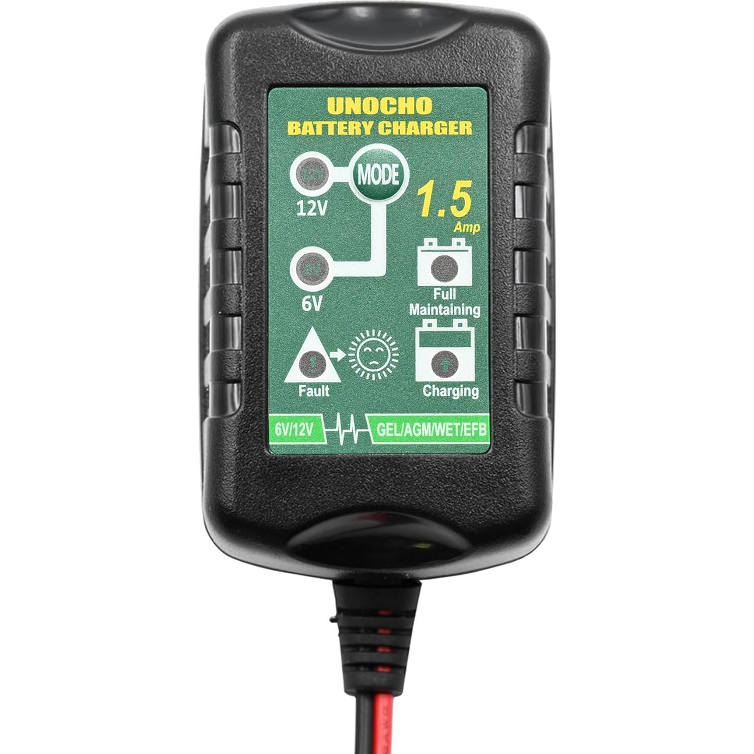 Cargador de Batería 6V/12V Unocho 1.5A Inteligente Automático