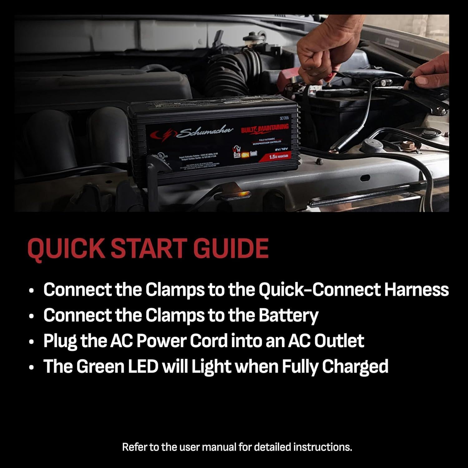 Cargador y Mantenedor de Baterías Schumacher SC1355 1.5A 6V/12V