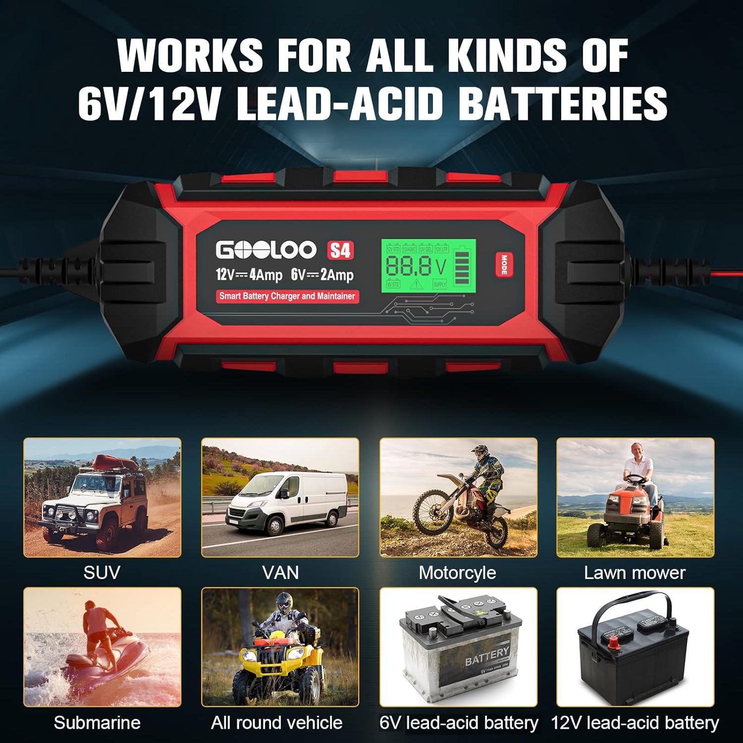 Cargador de Batería GOOLOO S4 6V/12V 4A Inteligente