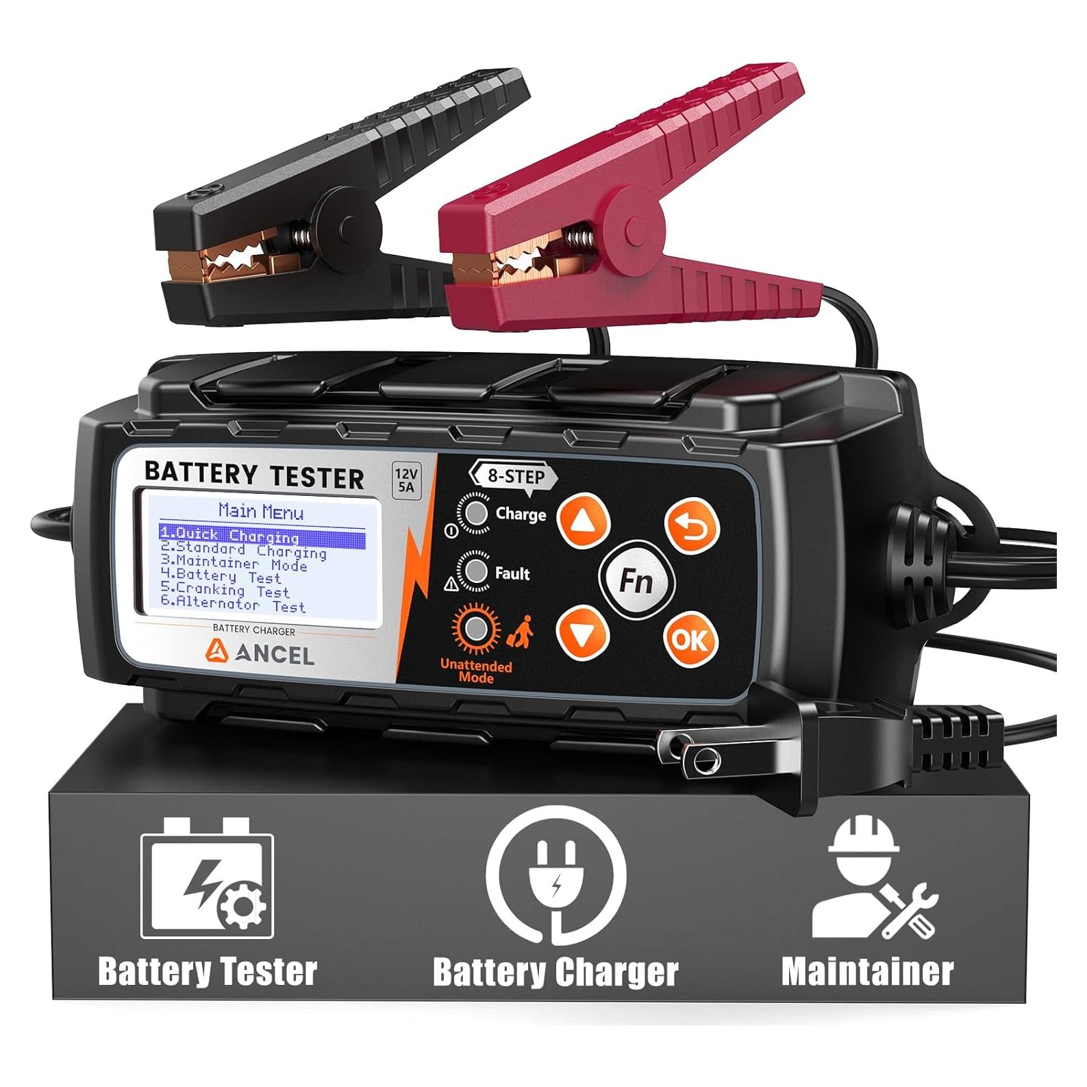 Cargador de Batería ANCEL BT521 3-en-1 12V con Pantalla LCD