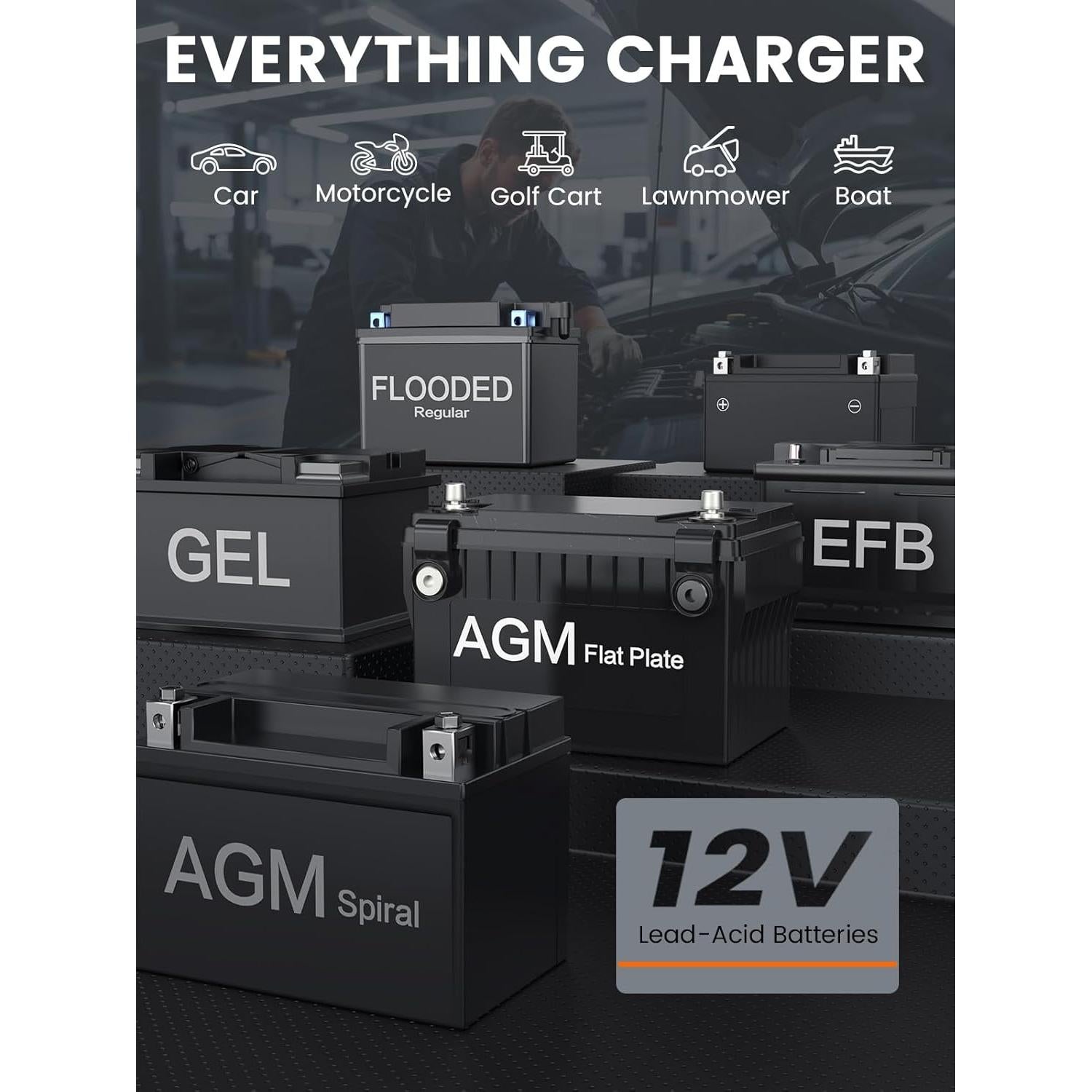 Cargador de Batería ANCEL BT521 3-en-1 12V con Pantalla LCD