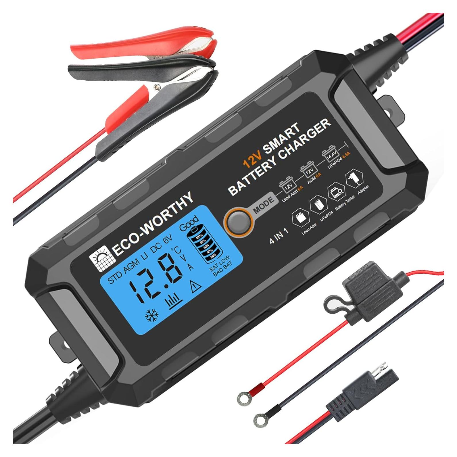 Cargador de Batería Automático Eco-Worthy 12V 5A LCD