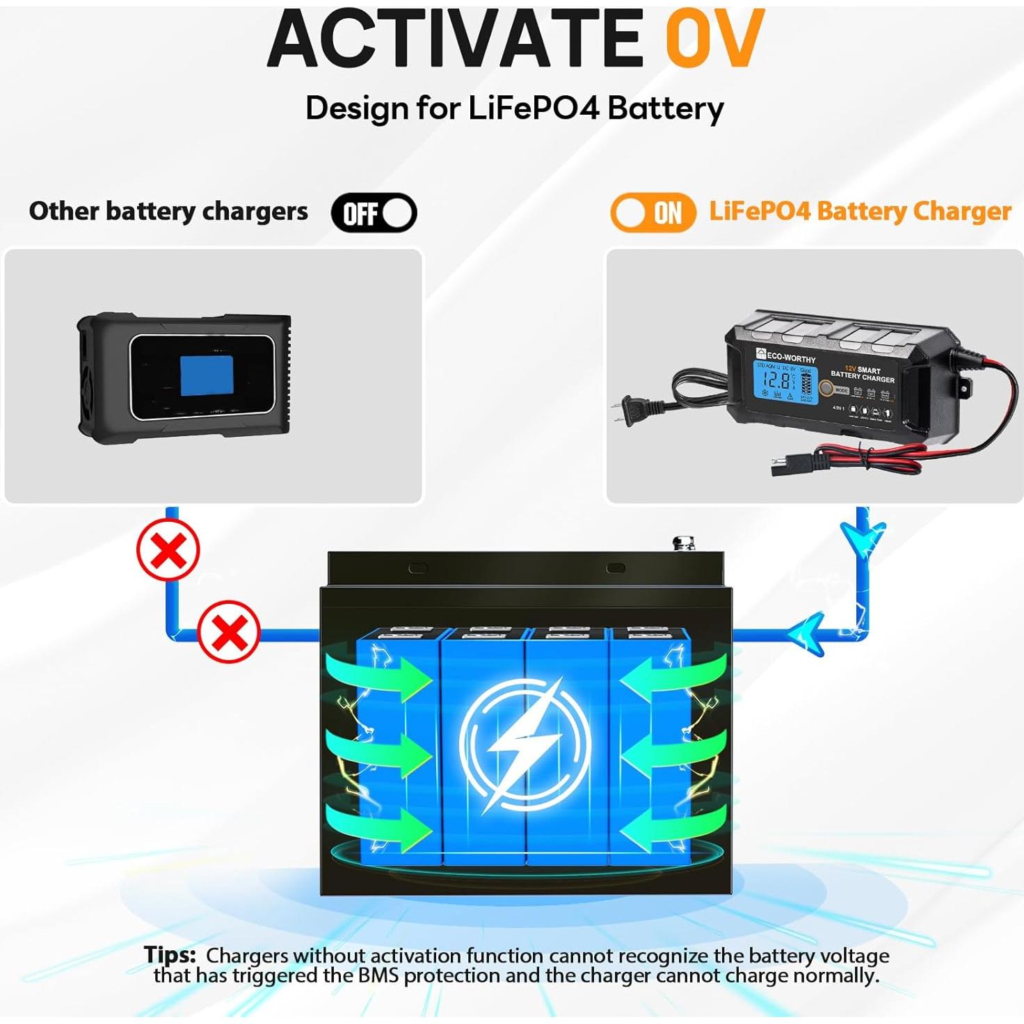 Cargador de Batería Automático Eco-Worthy 12V 5A LCD