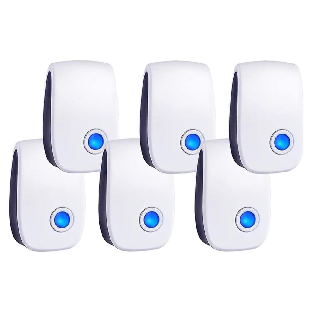 2025 Upgraded Ultrasonic Pest Control Repeller Electronic Pest Repellent Plug in Indoor Sonic Repellent for Rodents Cockroach Bug Roach Insects Mice Mouse Spiders Mosquitoes (6 Pack)