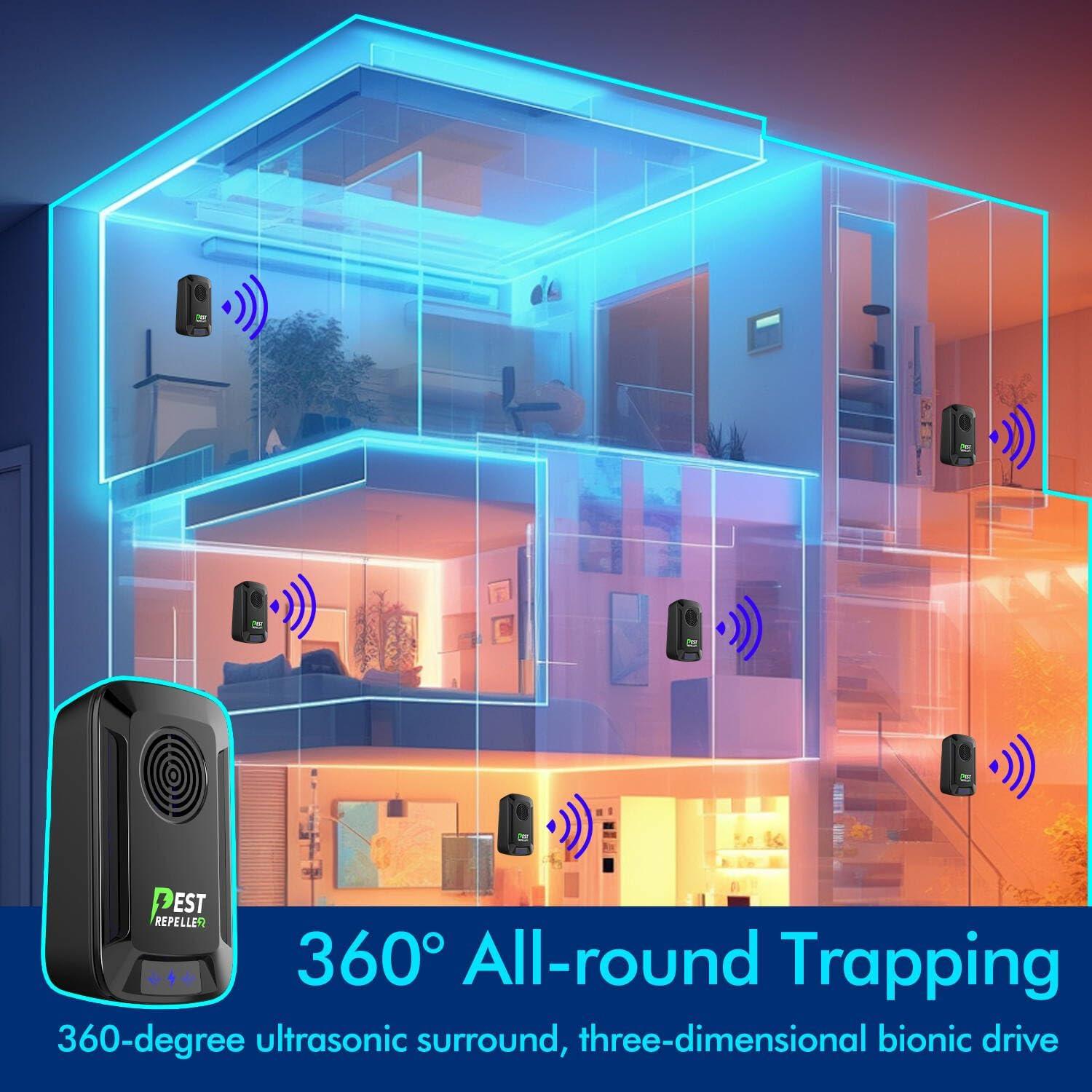 Repelente Ultrasónico de Plagas Wacieo - 6 Paquetes - Efectivo y Seguro