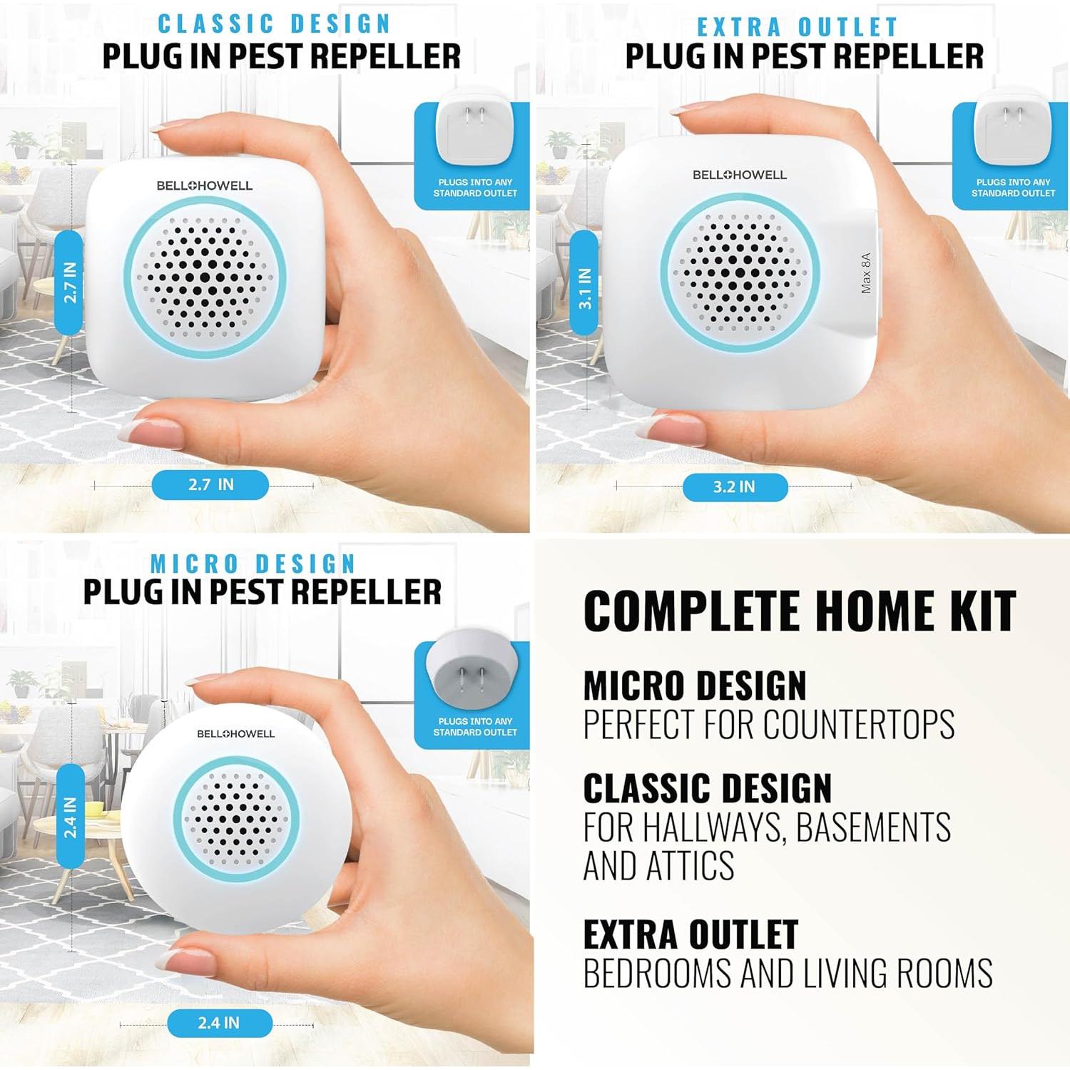 Repelente de Plagas Ultrasónico Bell+Howell 6 Pk Seguro para Mascotas