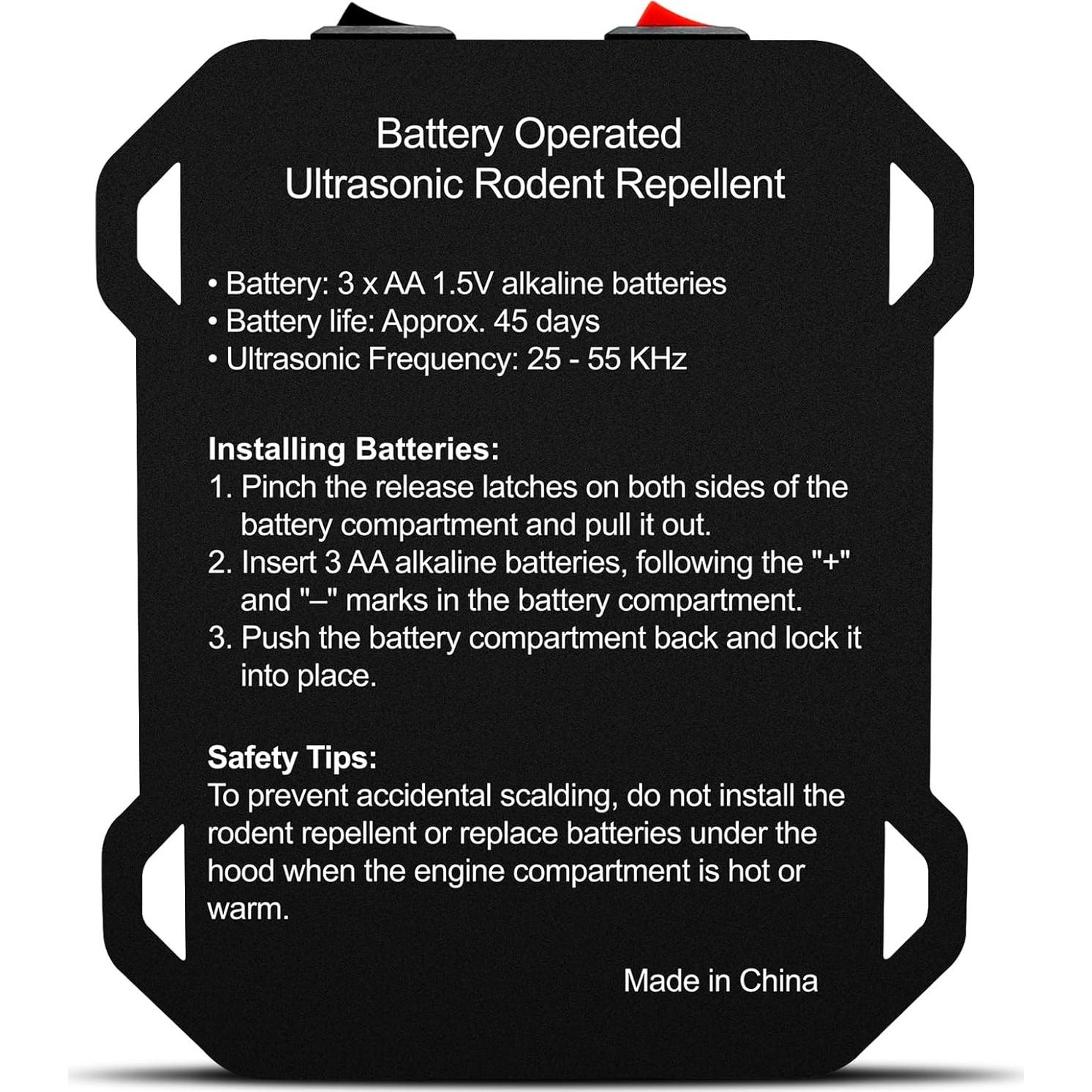 Repelente Ultrasónico de Roedores Loraffe DD-AR-001 a Batería