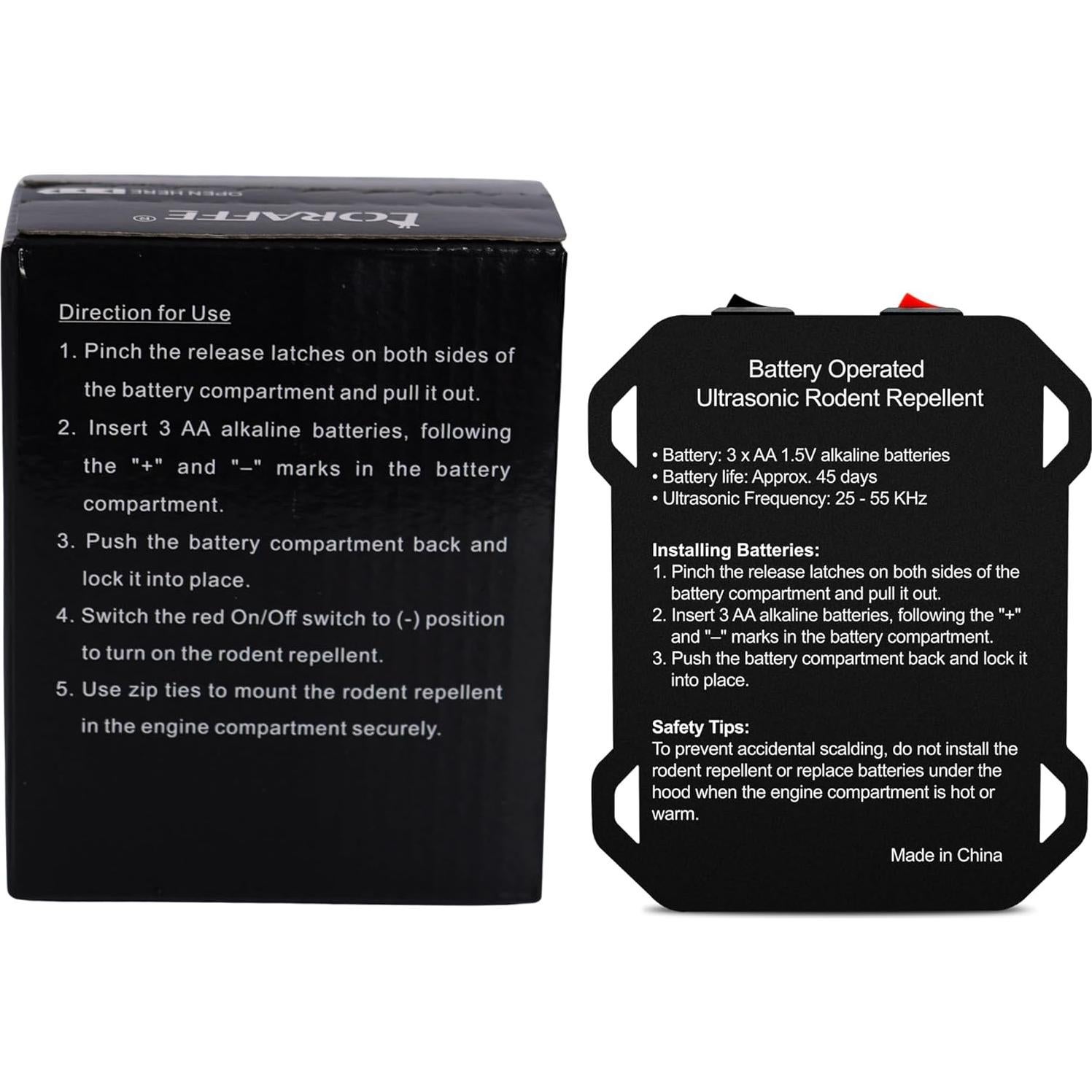 Repelente Ultrasónico de Roedores Loraffe DD-AR-001 a Batería