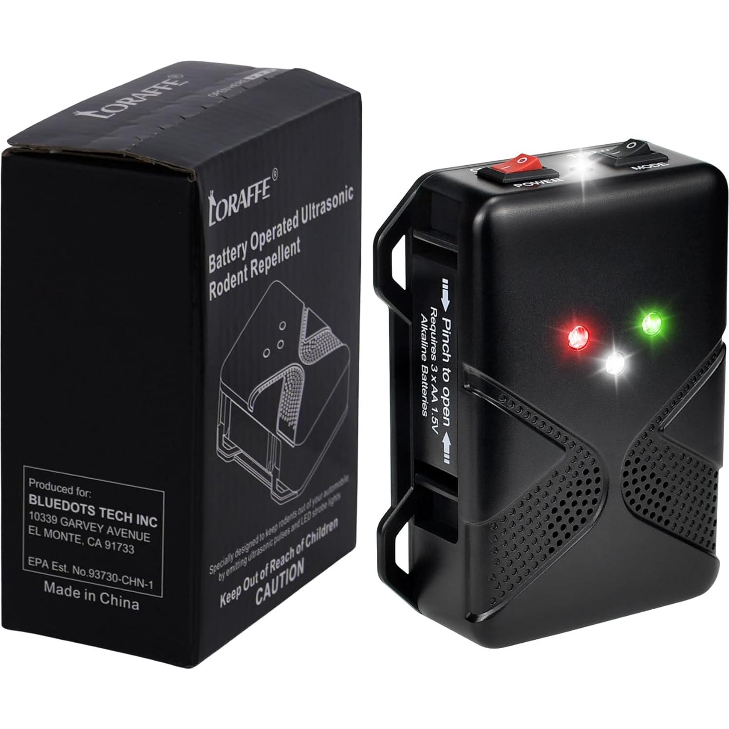 Repelente Ultrasónico de Roedores Loraffe DD-AR-001 a Batería